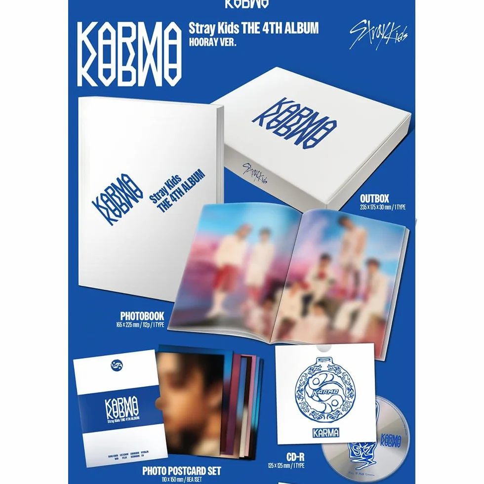 STRAY KIDS KARMA [HOORAY VER.] 4. Album + Pre-order Gift & 3 extra Photocards Set
