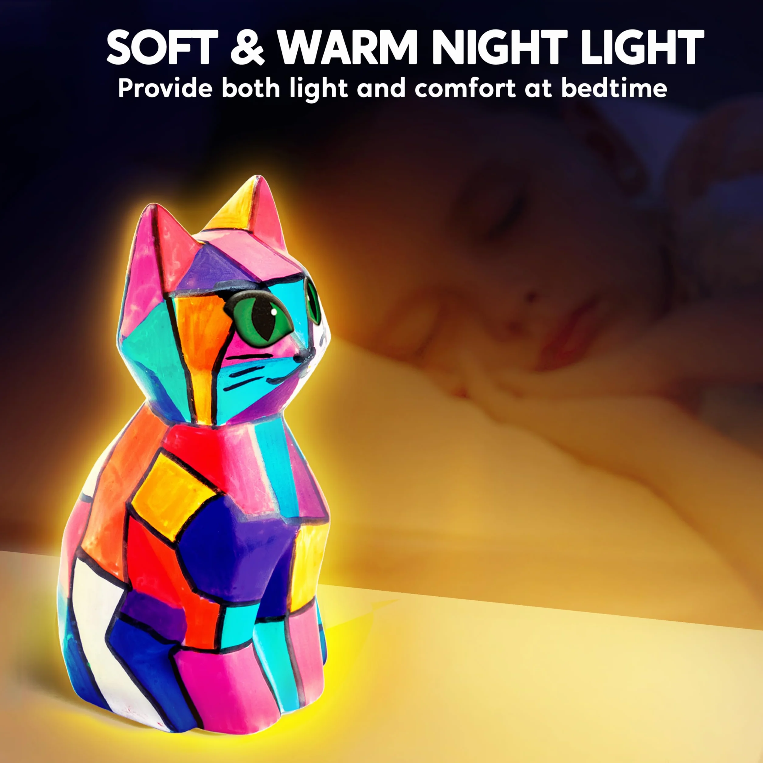 Zestaw do majsterkowania Klever Kits Lampa Kocia dla dzieci od 6+ lat, zestaw do majsterkowania dla dziewczynek w wieku 6, 7, 8, 9, 10, 11, 12 lat, kreatywne prezenty dla dziewczynek, zabawka Kocia