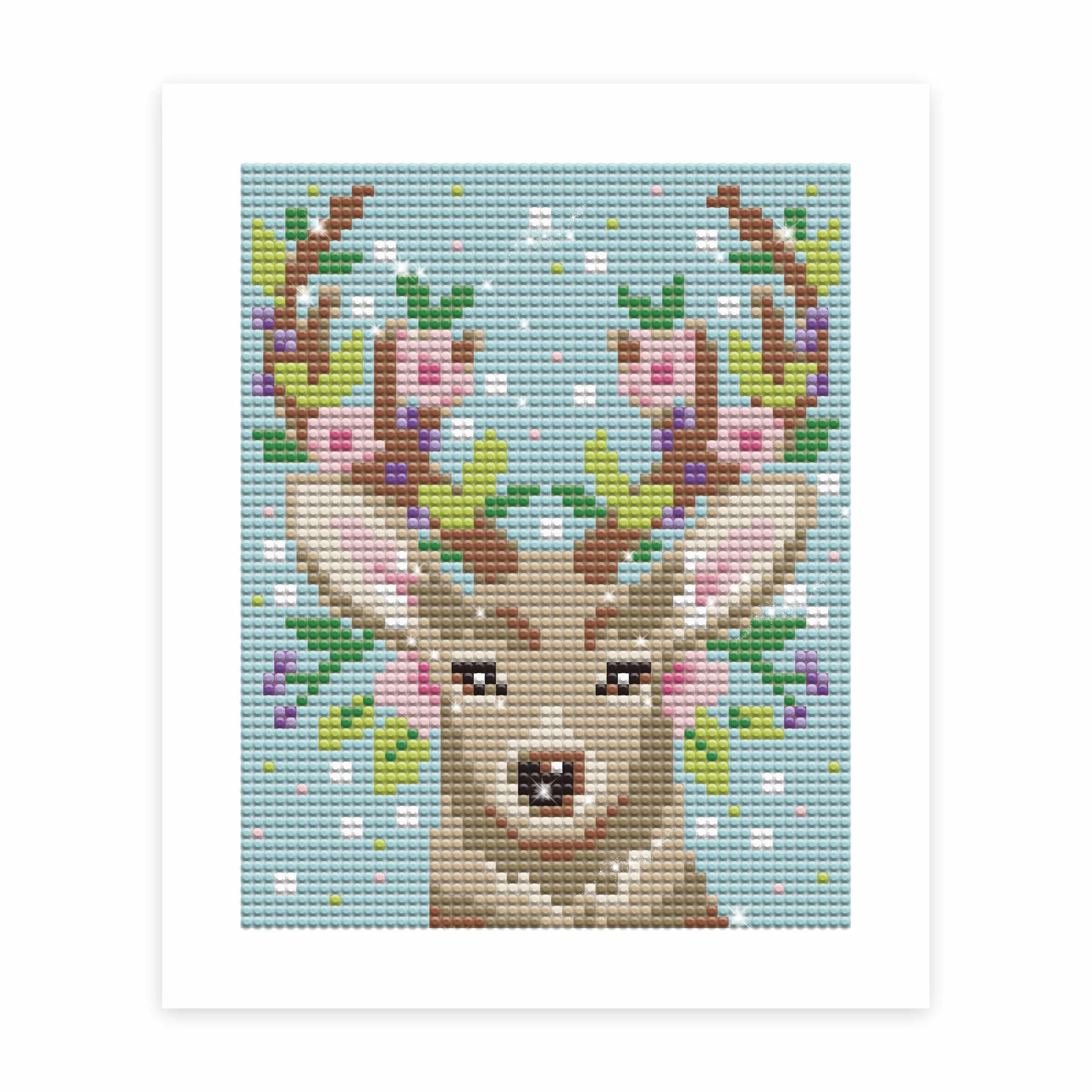 Janod - Deer Diamond Painting - The Calme Warsztaty - Kreatywny zestaw wypoczynkowy dla dzieci - Nauka umiejętności motorycznych i koncentracji - od 8 lat, J07948