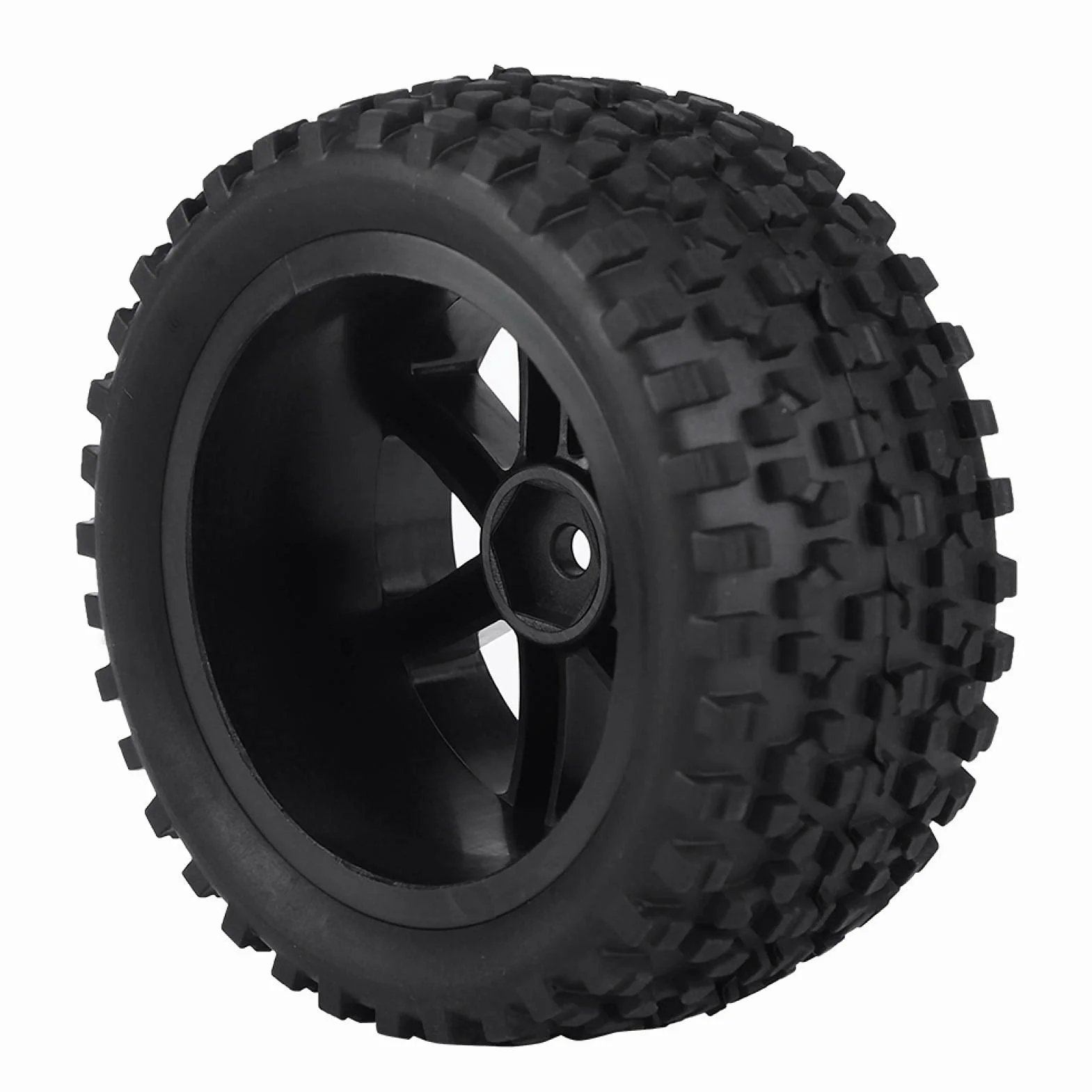 RC Truck Gumowa opona Koła felgi ze stopu aluminium czarny kwadratowy wzór 4szt Black