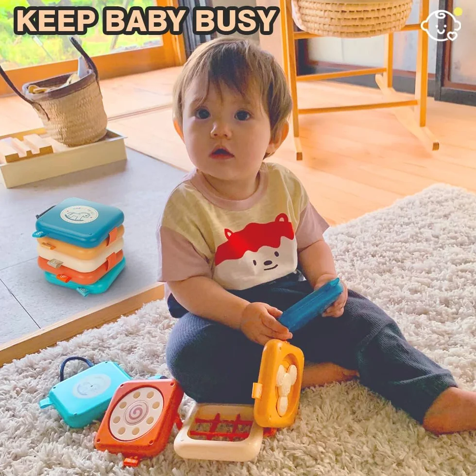 Busy Board zabawka Montessori, 2 lata, 8 w 1, gry edukacyjne, zabawki rozwojowe, gry samoloty, samochód, dziecko, podróże, prezent dla dzieci, chłopców, dziewcząt, 1-5 lat, urodziny, Boże