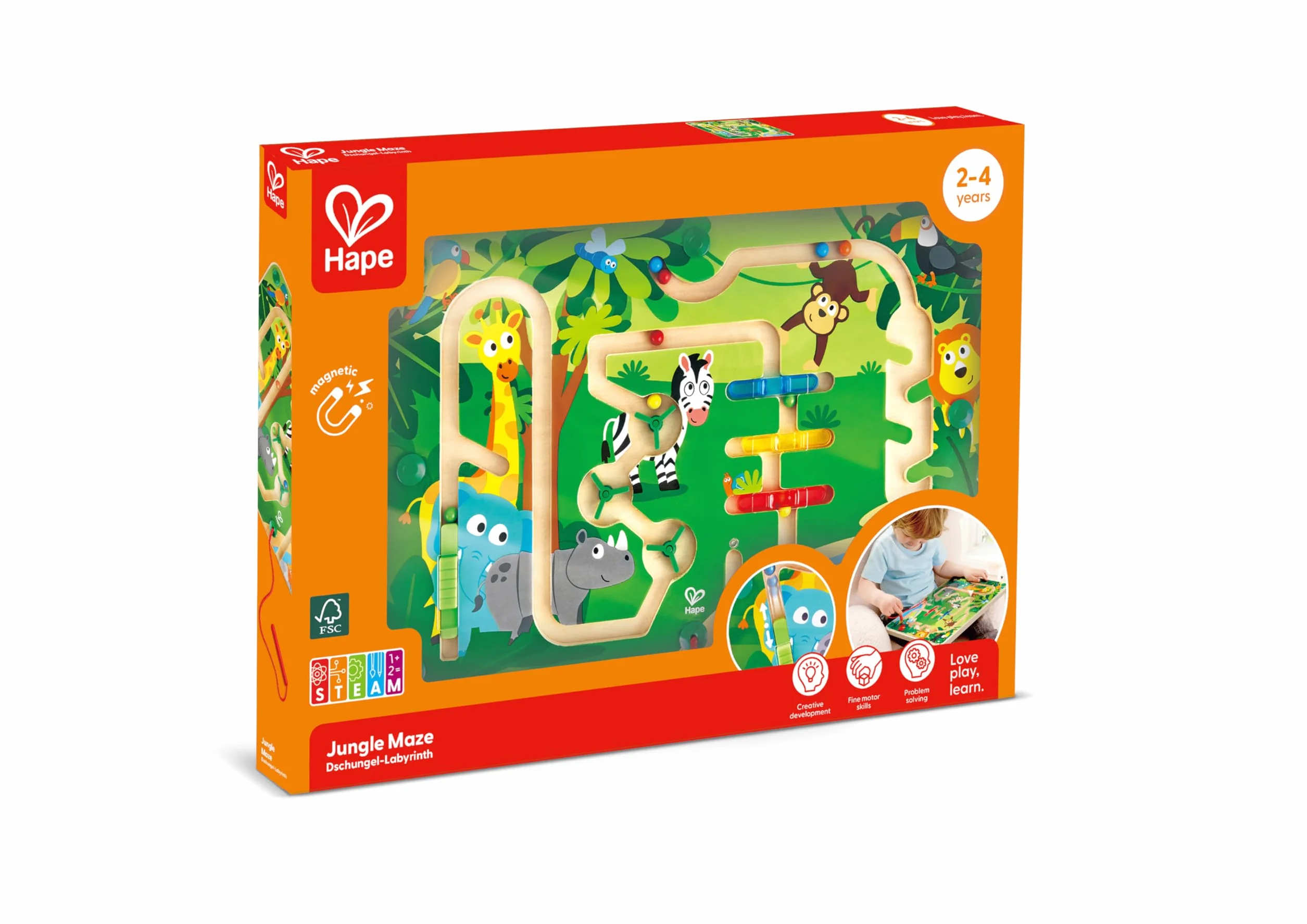 Hape E1714 Wooden Jungle Magnetic Maze