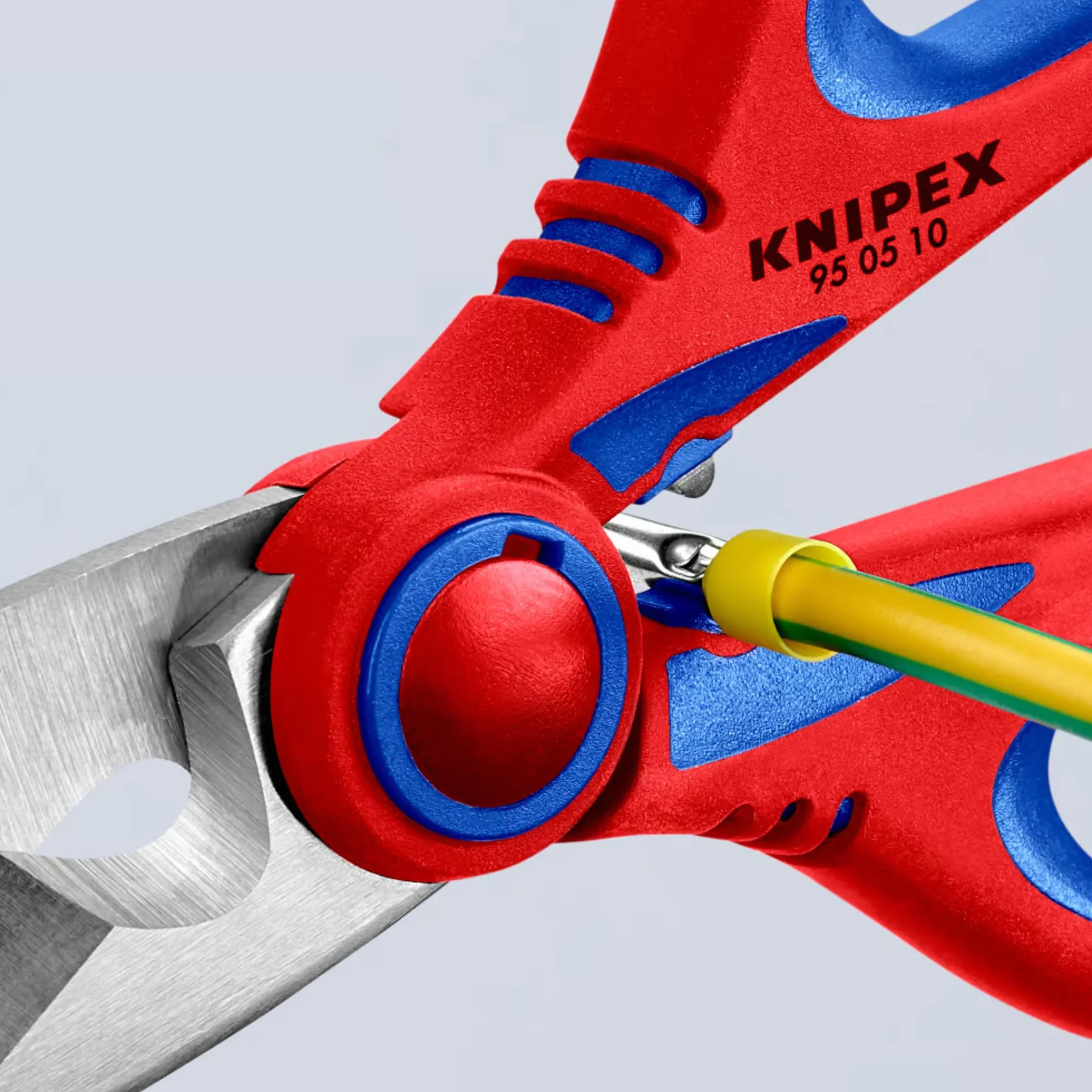 KNIPEX Nożyczki dla elektryków Z wielokomponentowymi nasadkami, wzmacniane włóknem szklanym 160 mm, 95 05 10 SB