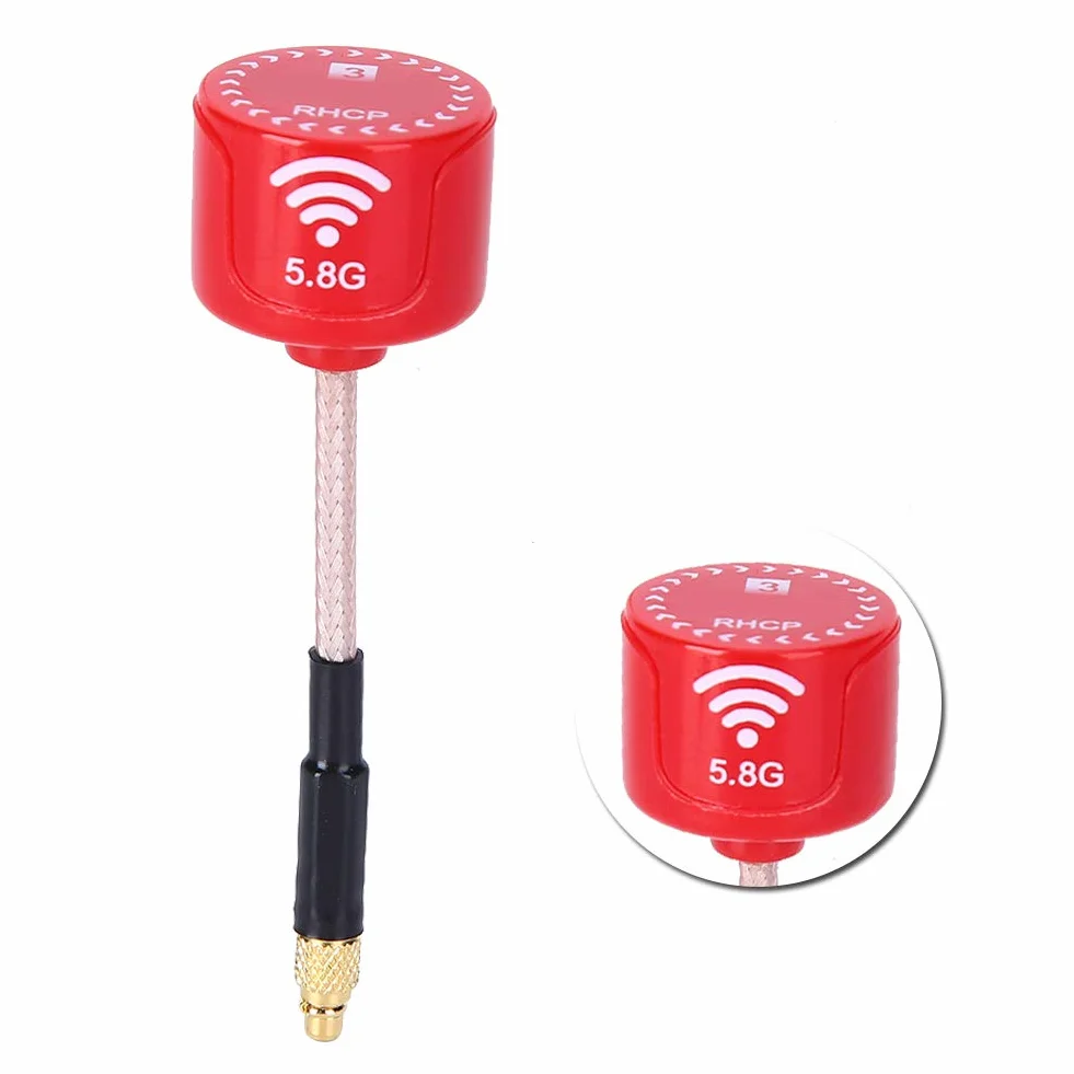 Antena o wysokim wzmocnieniu 5,8 GHz 3dBi LHCP do drona wyścigowego FPV RC części akcesoria czerwona (MMCX prosta)