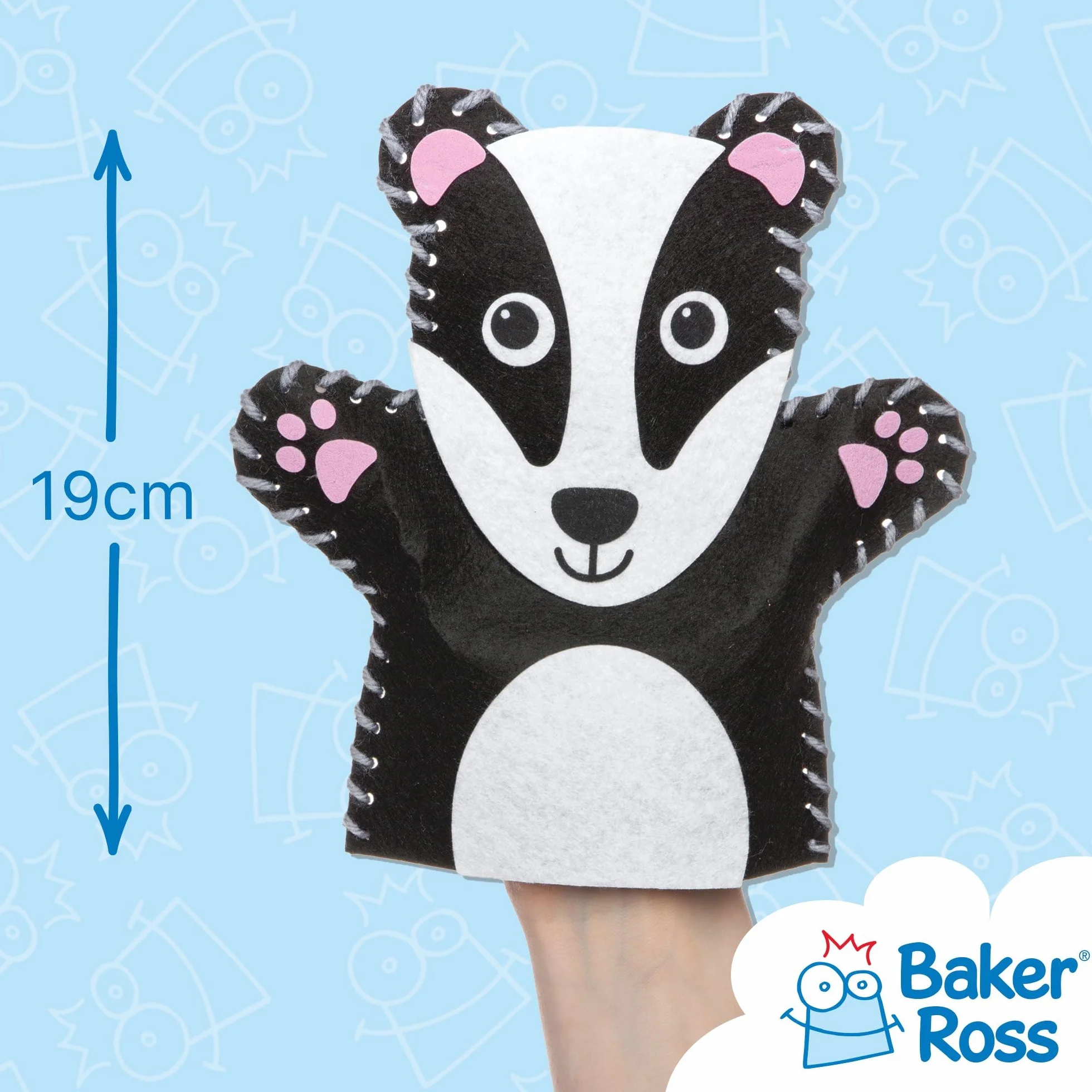 Baker Ross Zestaw do Szycia Lalek Woodland Animal Wełna Wielokolorowy 3 Sztuki