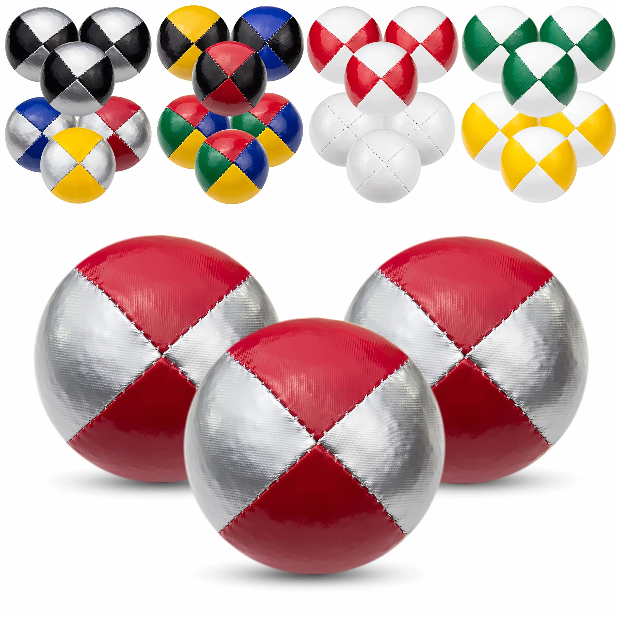 Juggle Dream piłki do żonglowania zestaw 3 profesjonalne srebrny czerwony