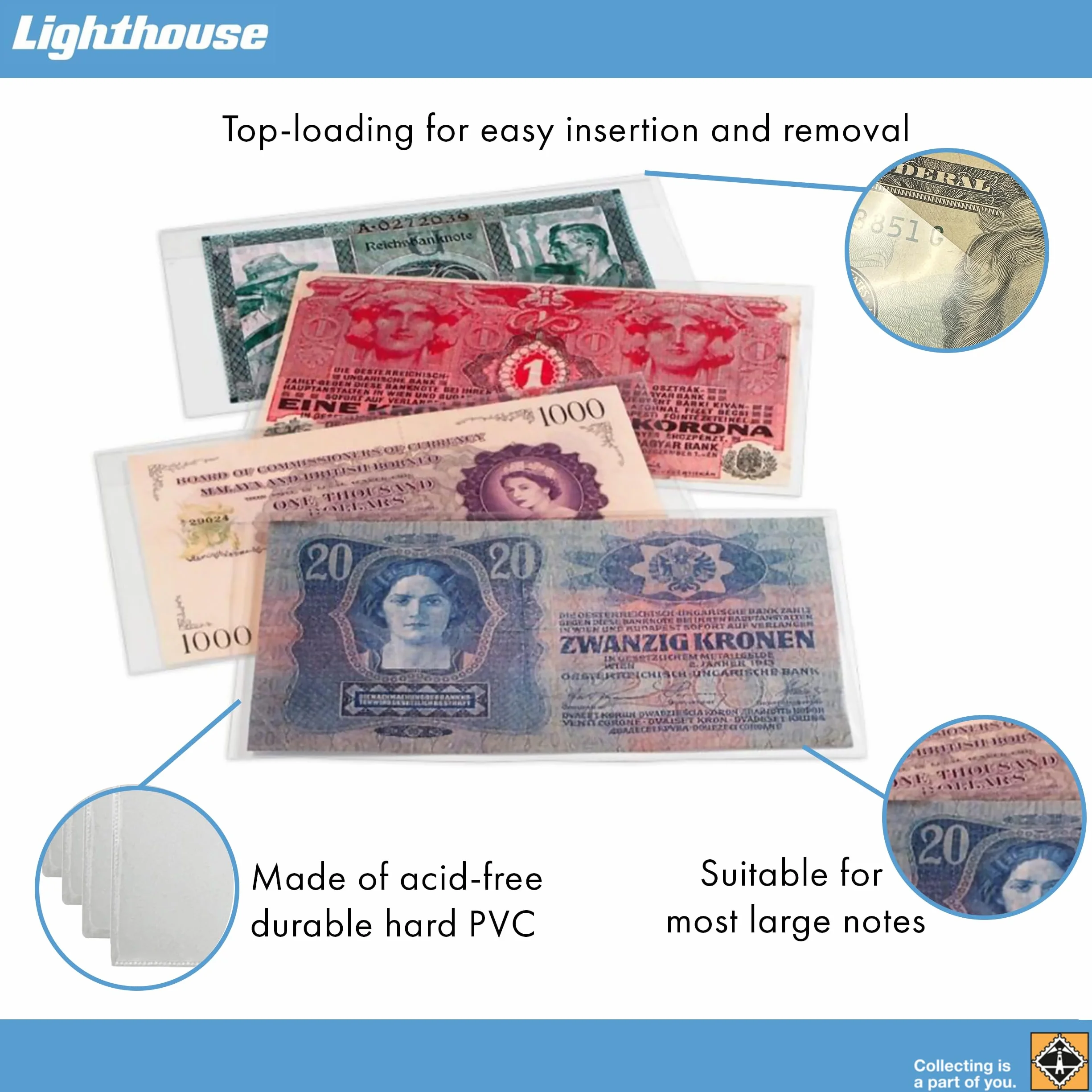 Leuchtturm1917 Lighthouse 341222 banknoty, BASIC, 204 x 123 mm