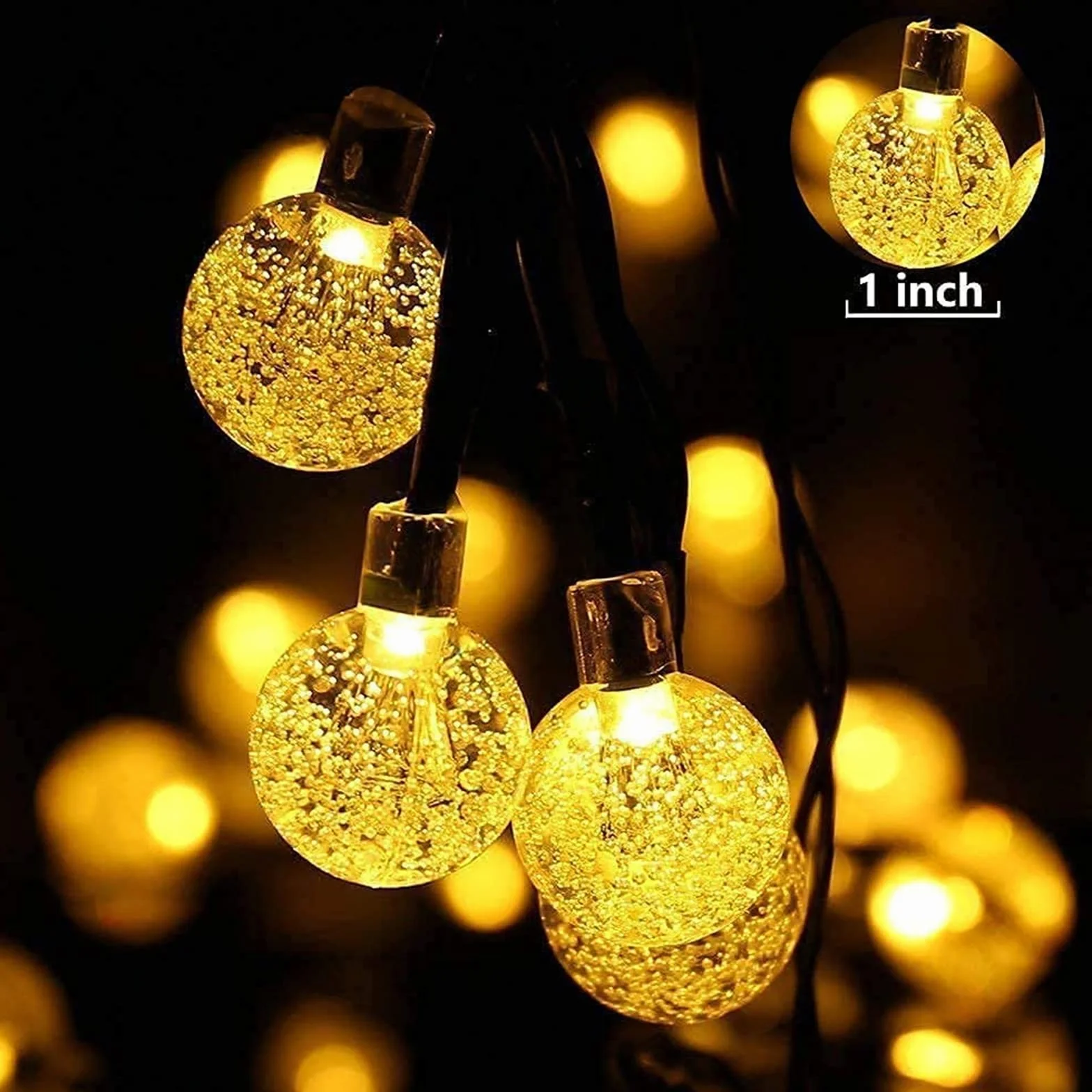 Moxled Girlandy Solar Outdoor Lights, 11M 60 LED Solar Lights Waterproof, 8 Modes Indoor and Outdoor Solar Lights Chain for Garden, Patio, Party (Warm White)