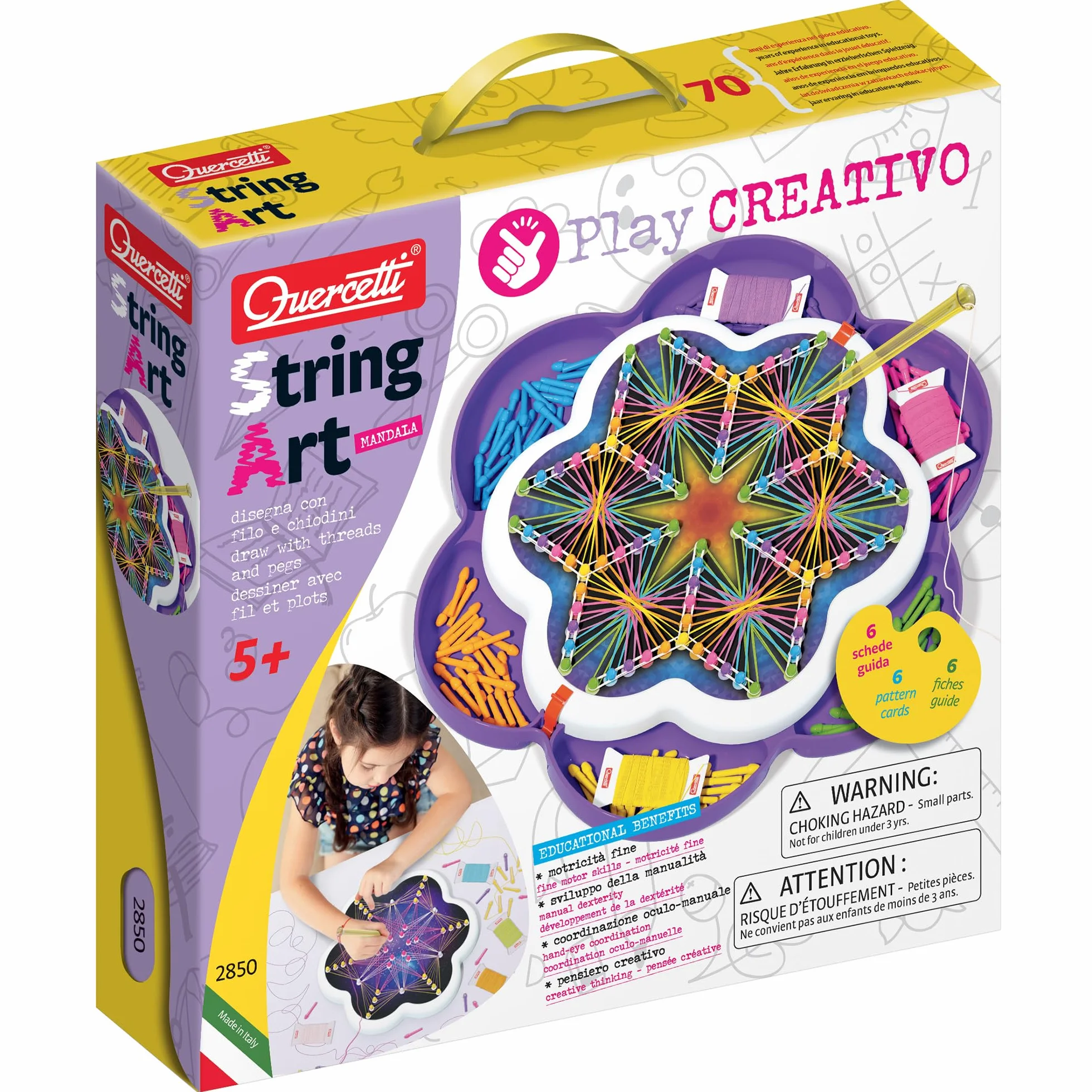 QUERCETTI 2850 Fantasy Quercetti-2850 String Art Mandala mandale dla dzieci, wielokolorowe