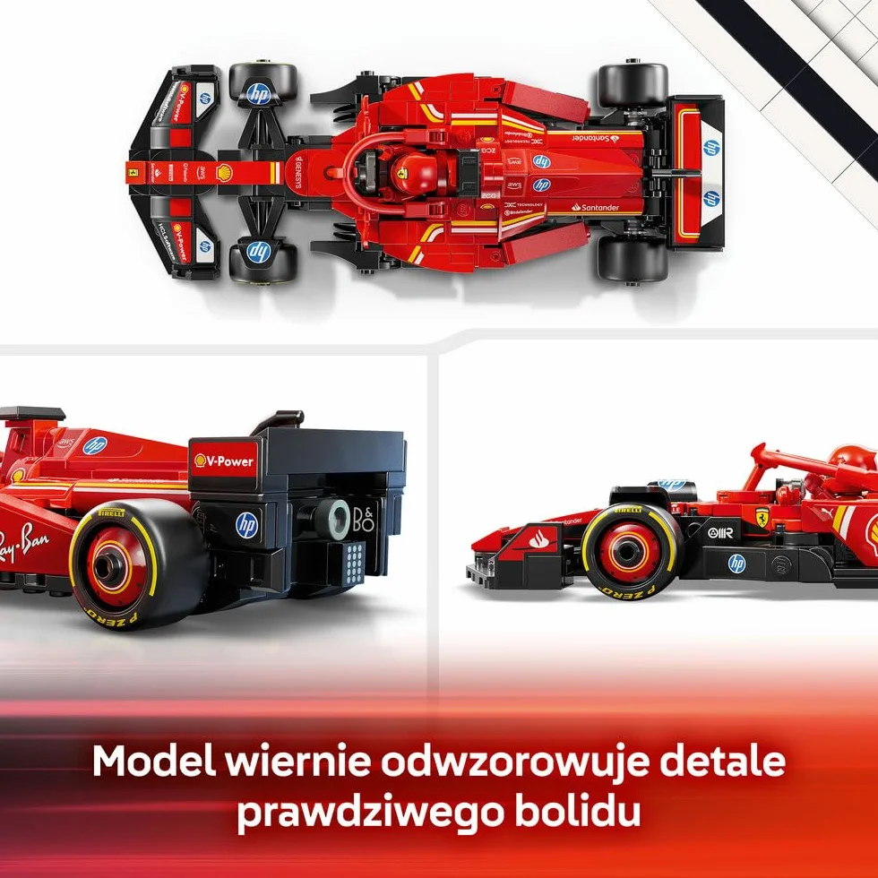 LEGO Speed Champions Bolid F1 Ferrari SF-24, Model Pojazdu, Zabawka dla Dziecka do Zbudowania, Zestaw Konstrukcyjny z Minifigurką Kierowcy, Pomysł na Prezent dla 10-latka, Chłopca i Dziewczynki 77242