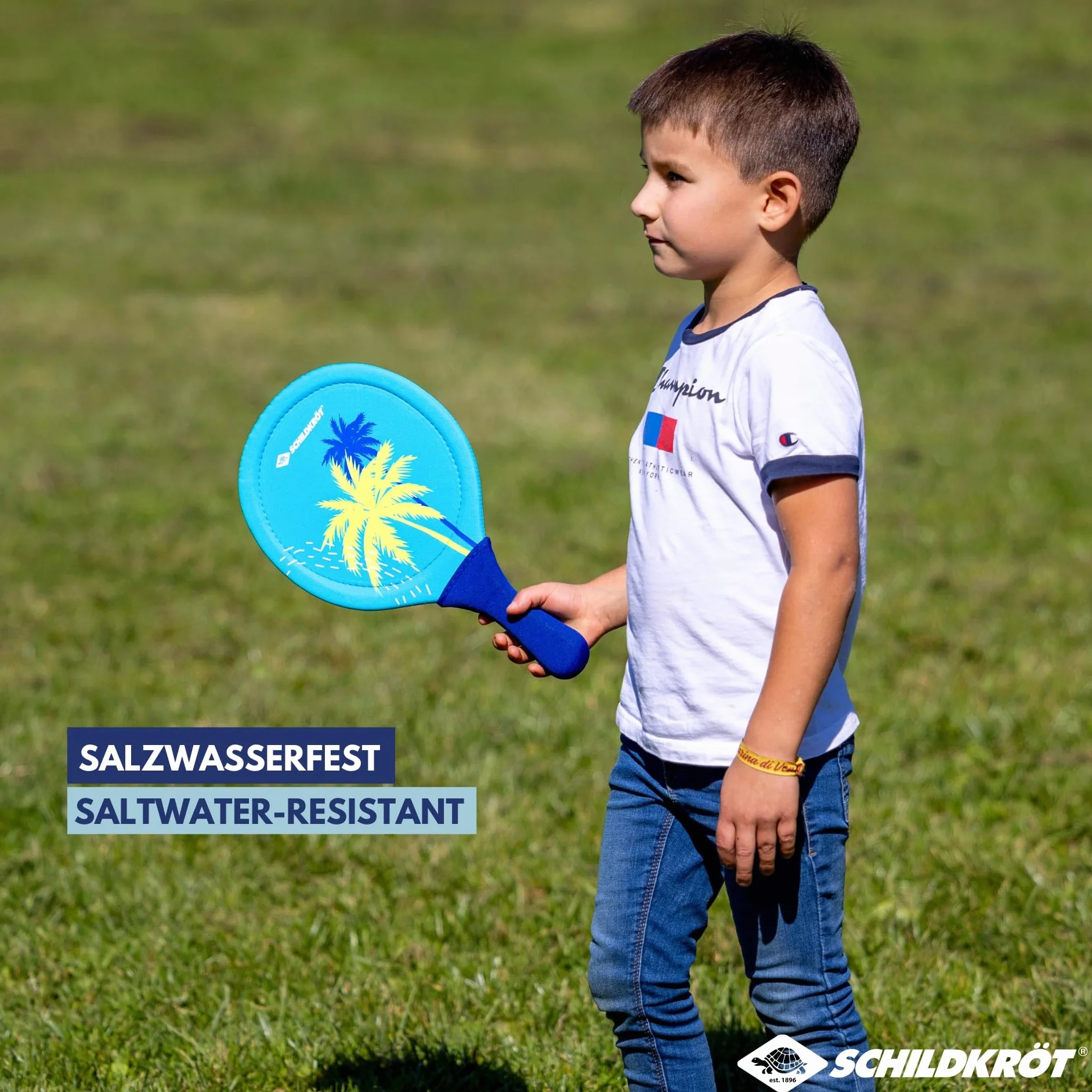 Schildkröt Zestaw neoprenowy Beachball, 2 rakiety, 2 piłki, w torbie siatkowej, wspaniały odbicie i bounce, gra na plaży i w ogrodzie dla całej rodziny, 970158, wielokolorowy
