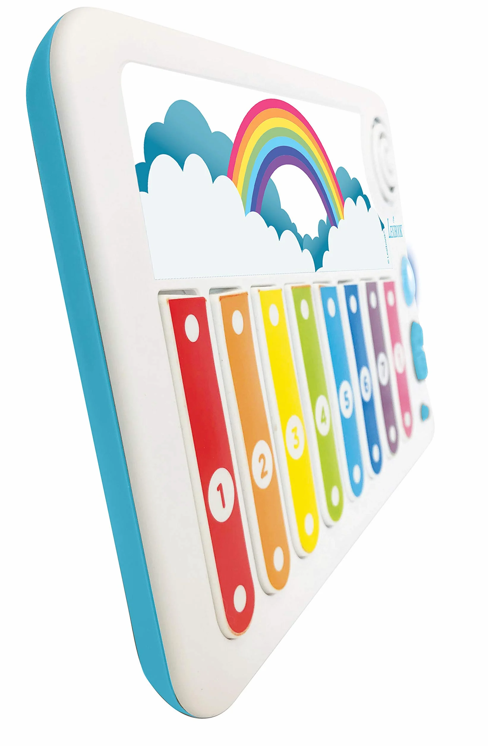 Lexibook Xylofun Elektroniczny i Edukacyjny Ksylofon dla Dzieci. Zabawka Muzyczna. 8 Klawiszy. Sygnalizacja Świetlna. 2 Pałeczki w Zestawie. Biały, Niebieski. K340