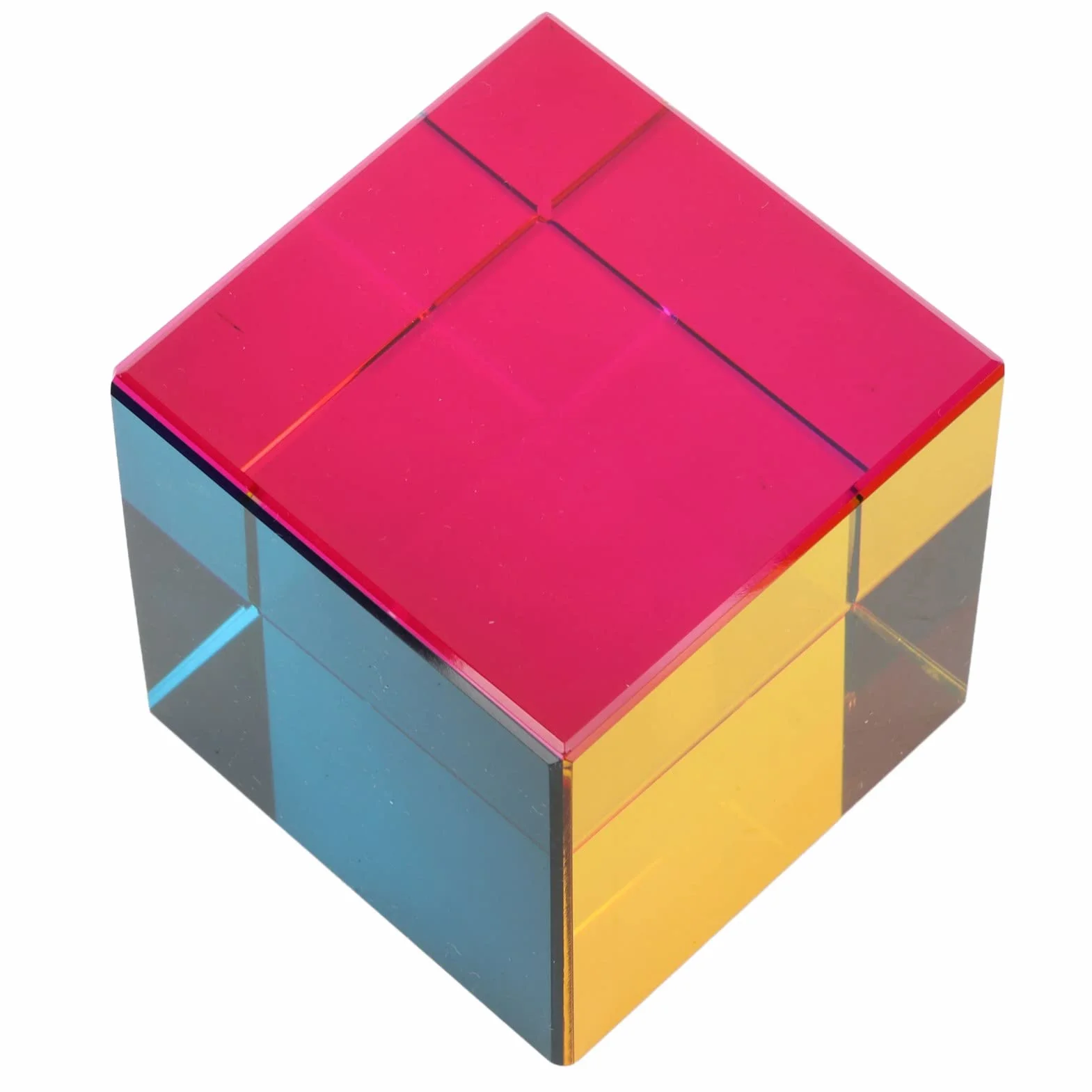 Kolorowa Kostka, Zabawki Fizyczne Tesseract Cube Szklana 6 Stron z lekkością do Ozdób na Stole (50MM)