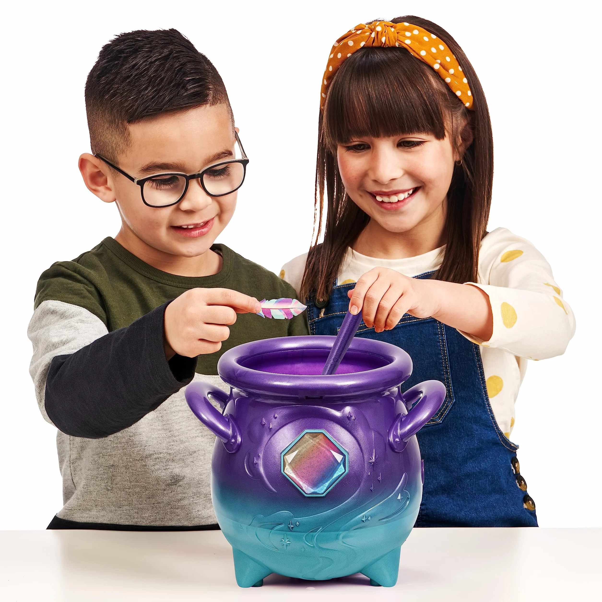 Magic Mixies Magiczny Kociołek Zamgławiający Fioletowy z Interaktywną Zabawką Pluszową 20 cm