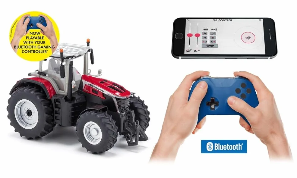 siku 6885, Massey Ferguson 9S Traktor, 1:32, Zdalnie sterowany, Zdalne sterowanie przez Bluetooth w aplikacji, Bez modułu zdalnego sterowania, Metal/Tworzywo sztuczne, Czerwony