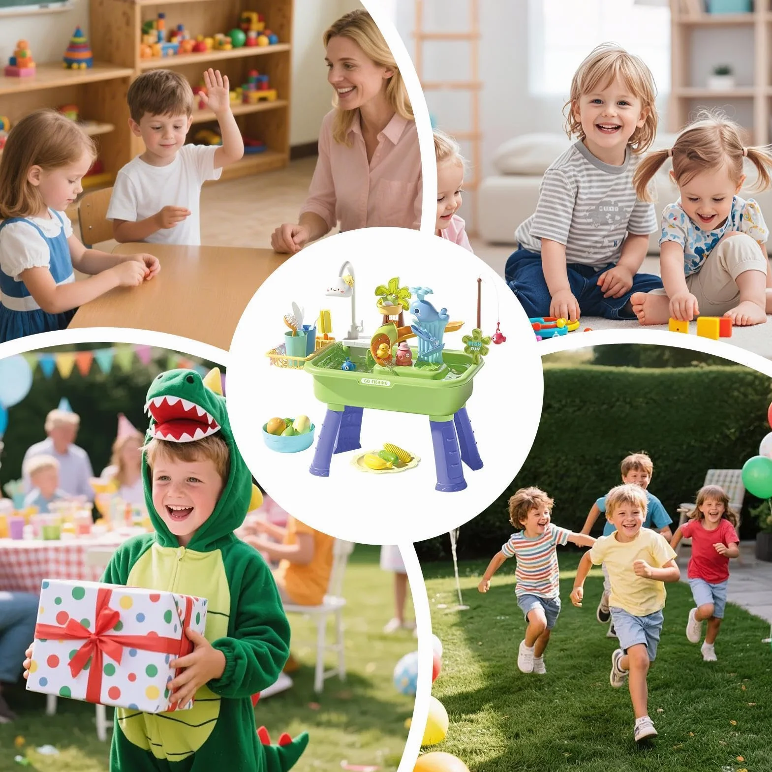 Zewnętrzny stół wodny dla dzieci | Edukacyjny zestaw do zabawy sensorycznej | Wodna zabawka dla dziewczynek, dzieci w wieku przedszkolnym, idealna do ogrodu, na taras, kemping, do domu