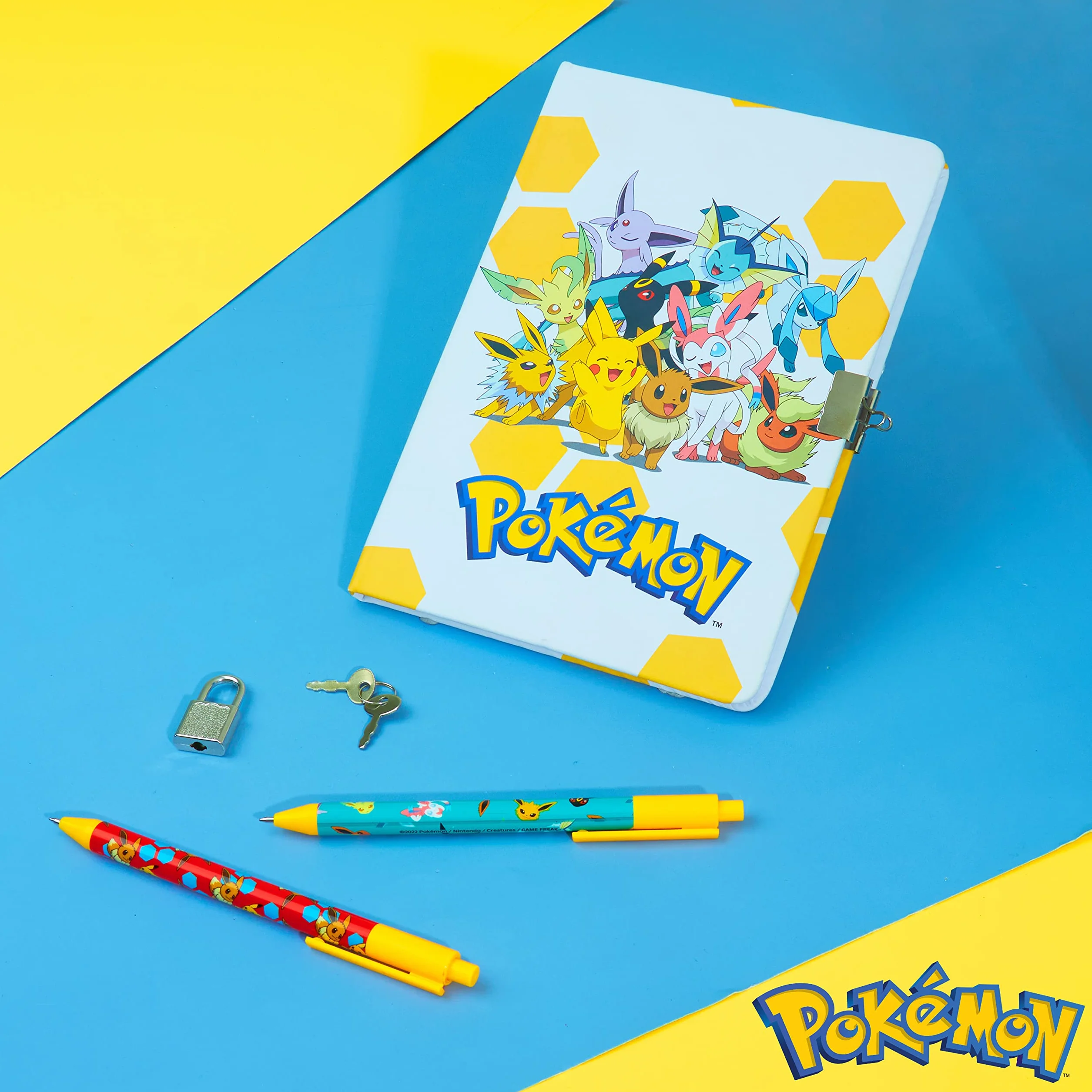 Pokemon zestaw papeterii, sekretny mleczarnia dla dziewcząt i chłopców, zestaw notatników i długopisów, Pikachu Eevee dziennik dla dzieci, pamiętnik, pokemon, prezenty dla chłopców