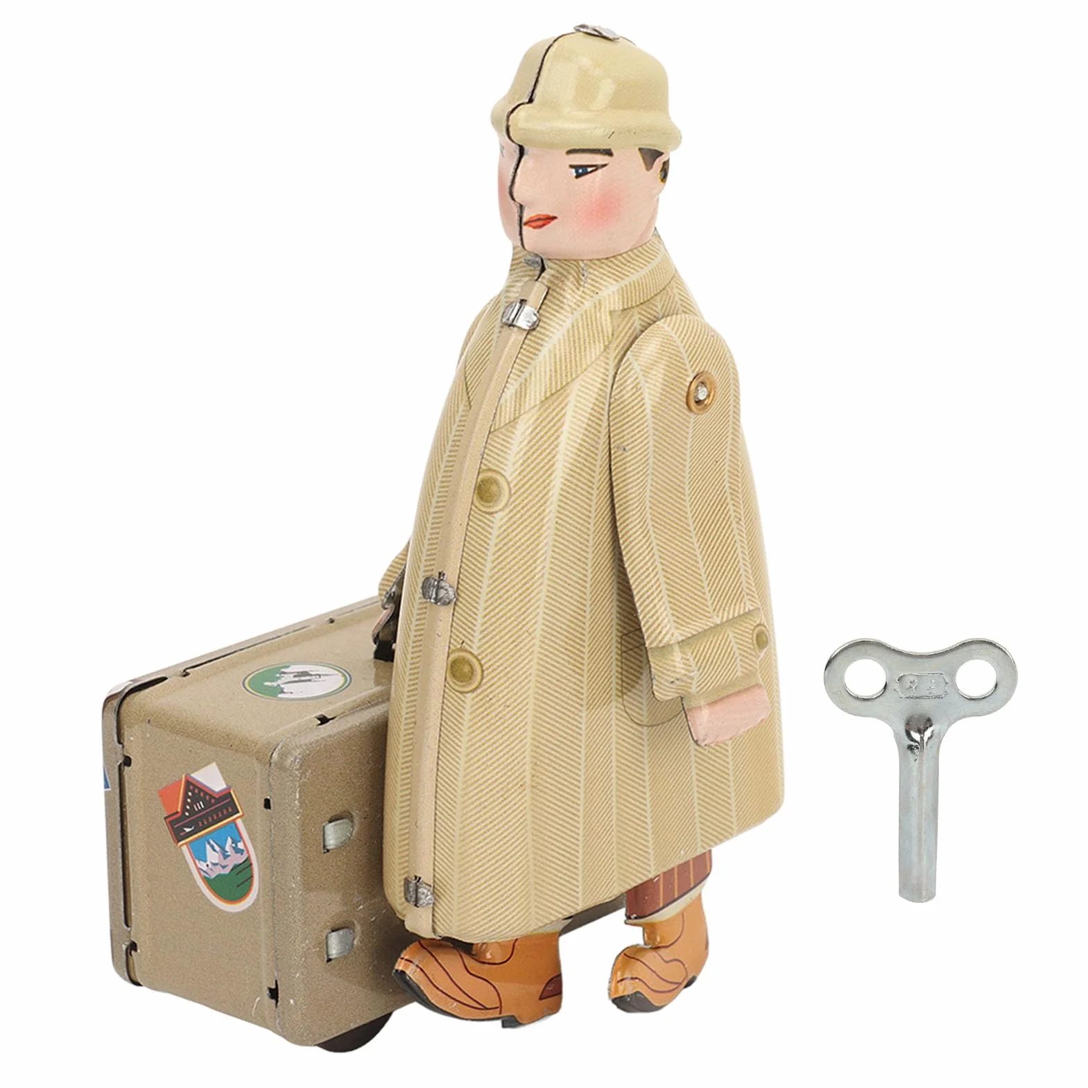 Zabawka Nakręcana w Stylu Vintage, Nostalgiczna Retro Mechaniczna Blaszana Podróżniczka Kolekcjonerska do Dekoracji Baru