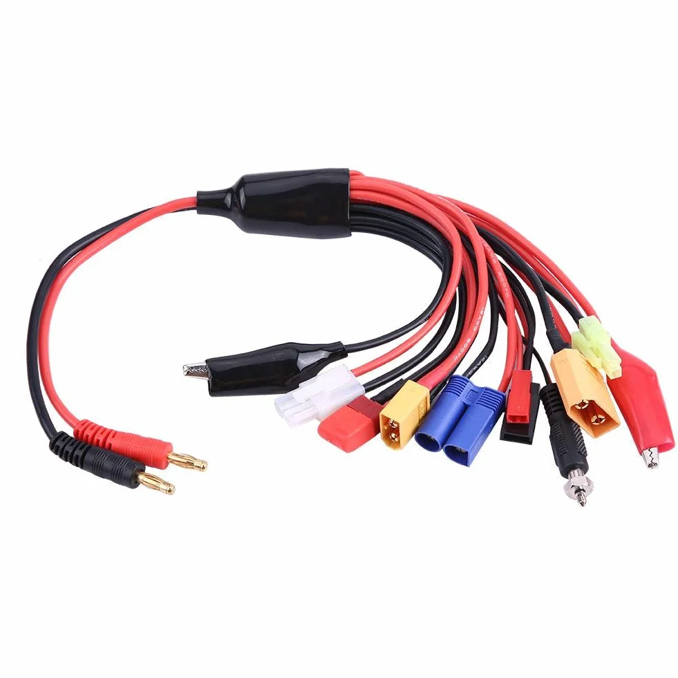 11 w 1 RC Kabel ładowarki Lipo, adapter do wielu wtyczek ładowarki Kabel do ładowania konwertera z wtyczką bananową 4 mm
