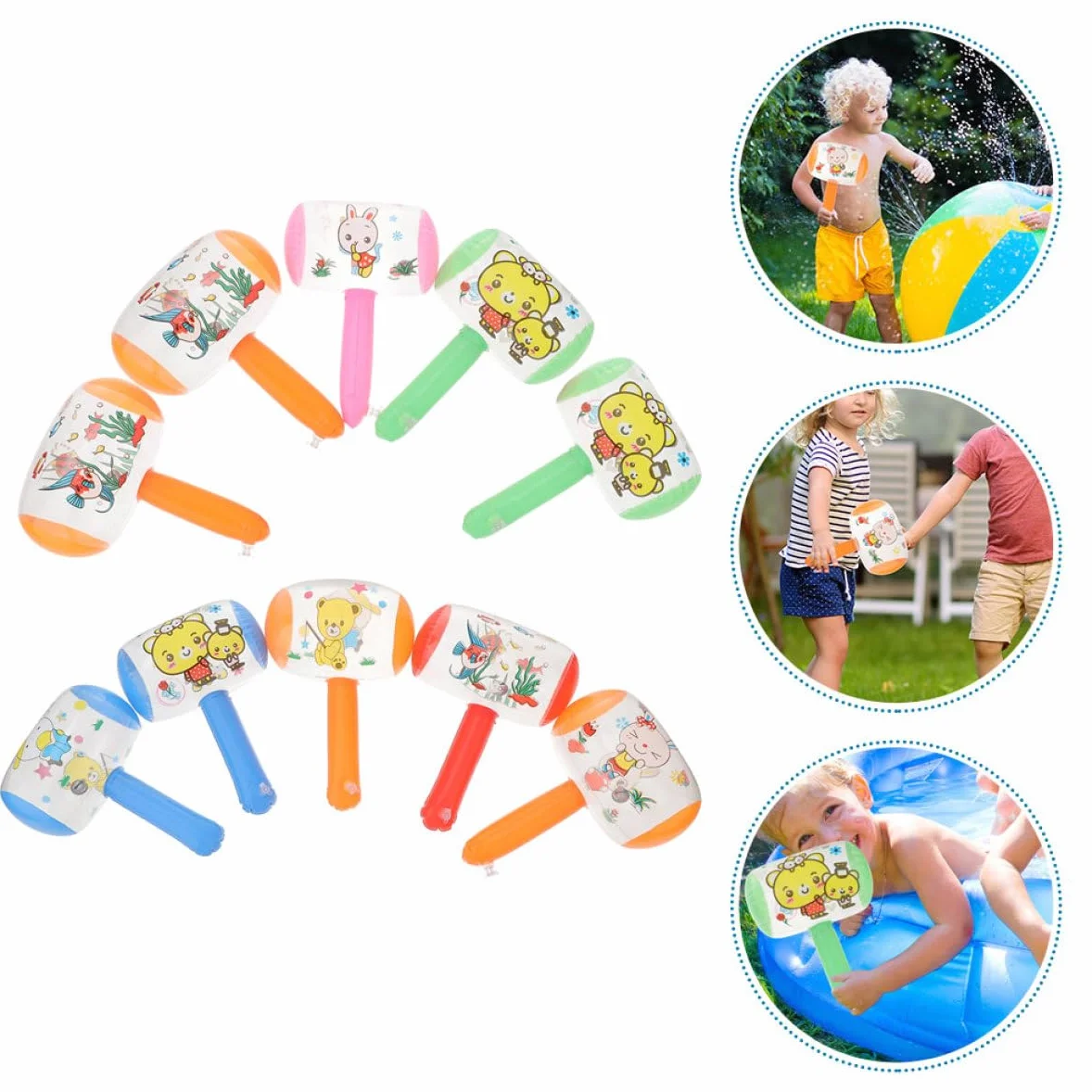 8kawałki Inflacyjnych Młotków z Dzwonkiem Funny Inflatable Hammer Do Imprez i Gier Idealny Urodziny i Festiwale Bezpieczne i Wytrzymałe Akcesoria Zabawowe
