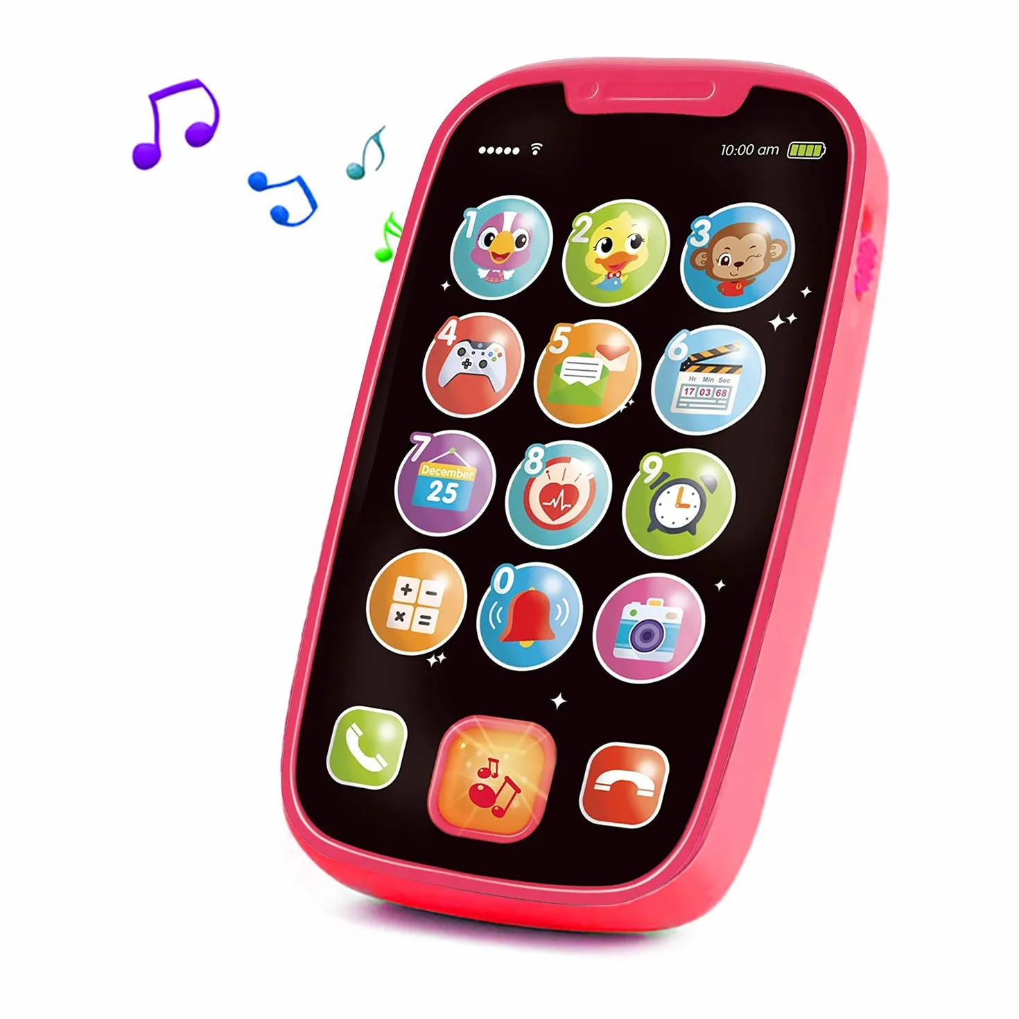 Yerloa Zabawka na telefon dla dzieci w wieku 1 lat, muzyczne zabawki dla niemowląt ze światłami, muzyką, dźwiękiem, zabawki do telefonów komórkowych dla dzieci 12-24 miesiące, prezenty na pierwsze