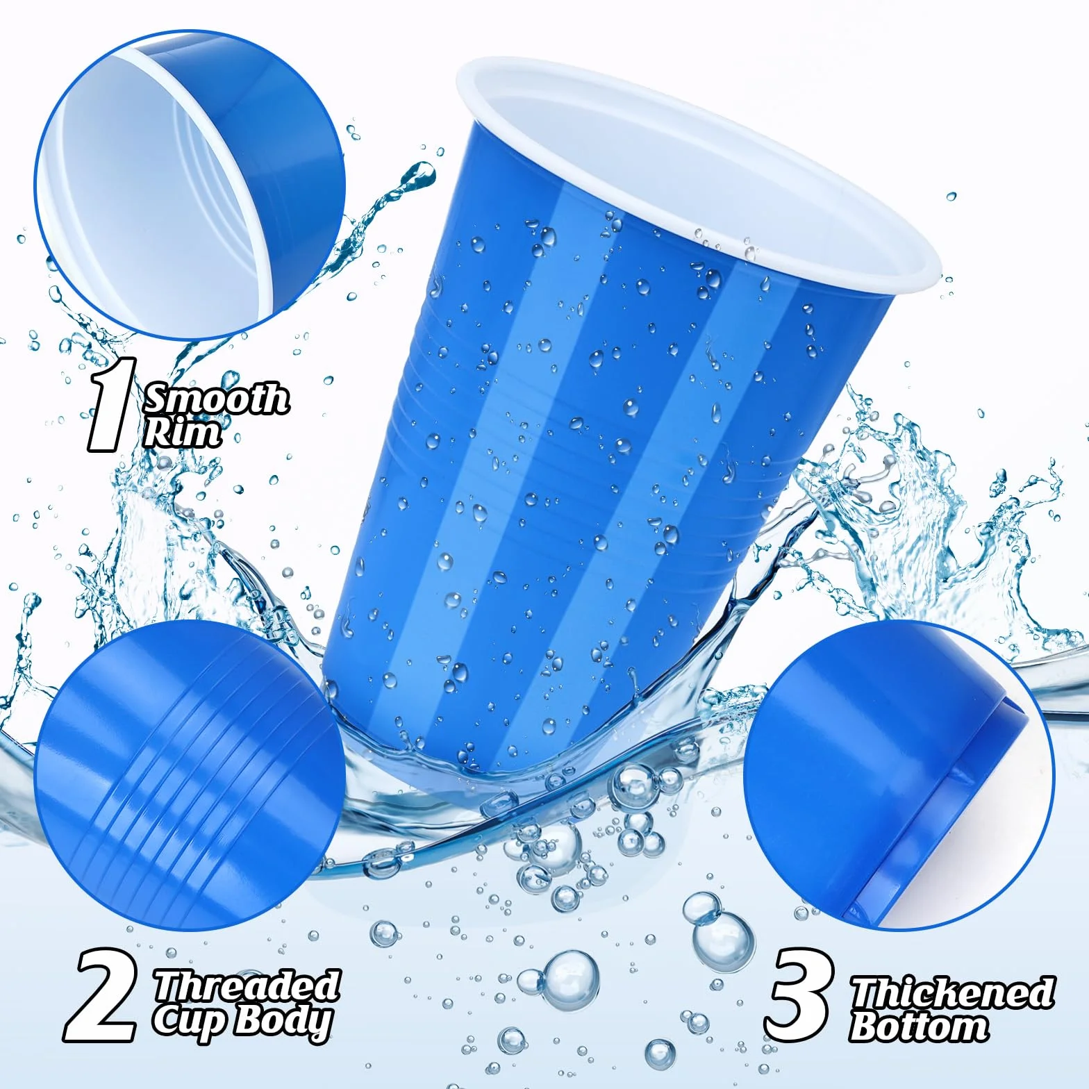 Zestaw kubków do piwnego ponga, 40 kubków (500 ml) + 12 piłeczek do tenisa stołowego, wielokrotnego użytku, czerwone kubki na imprezę, do gier do picia, na kemping, urodziny, wesele