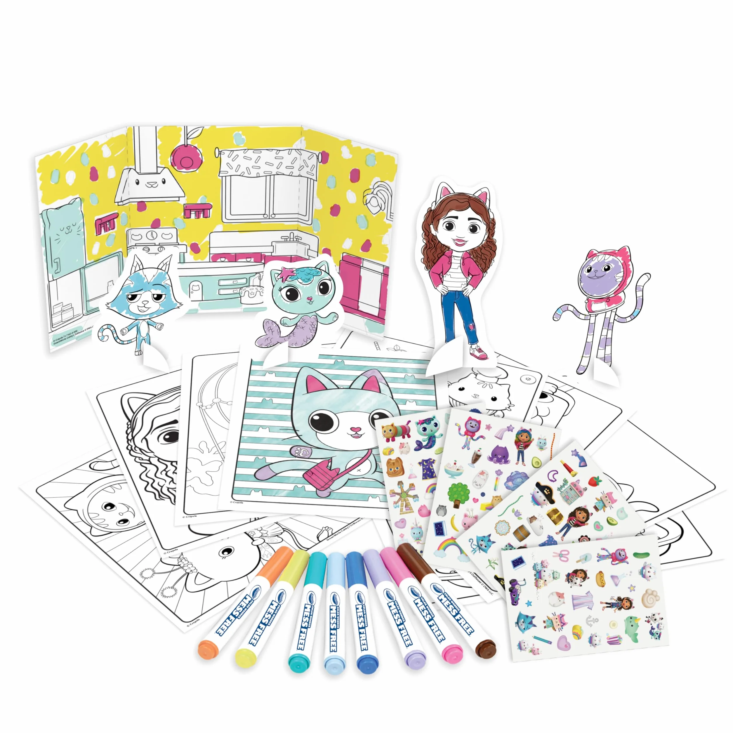 CRAYOLA Color Wonder Activity Kit Gabby's Dollhouse | Zabawa w kolorowanie bez bałaganu | Zawiera 40 sztuk | Od 3 lat