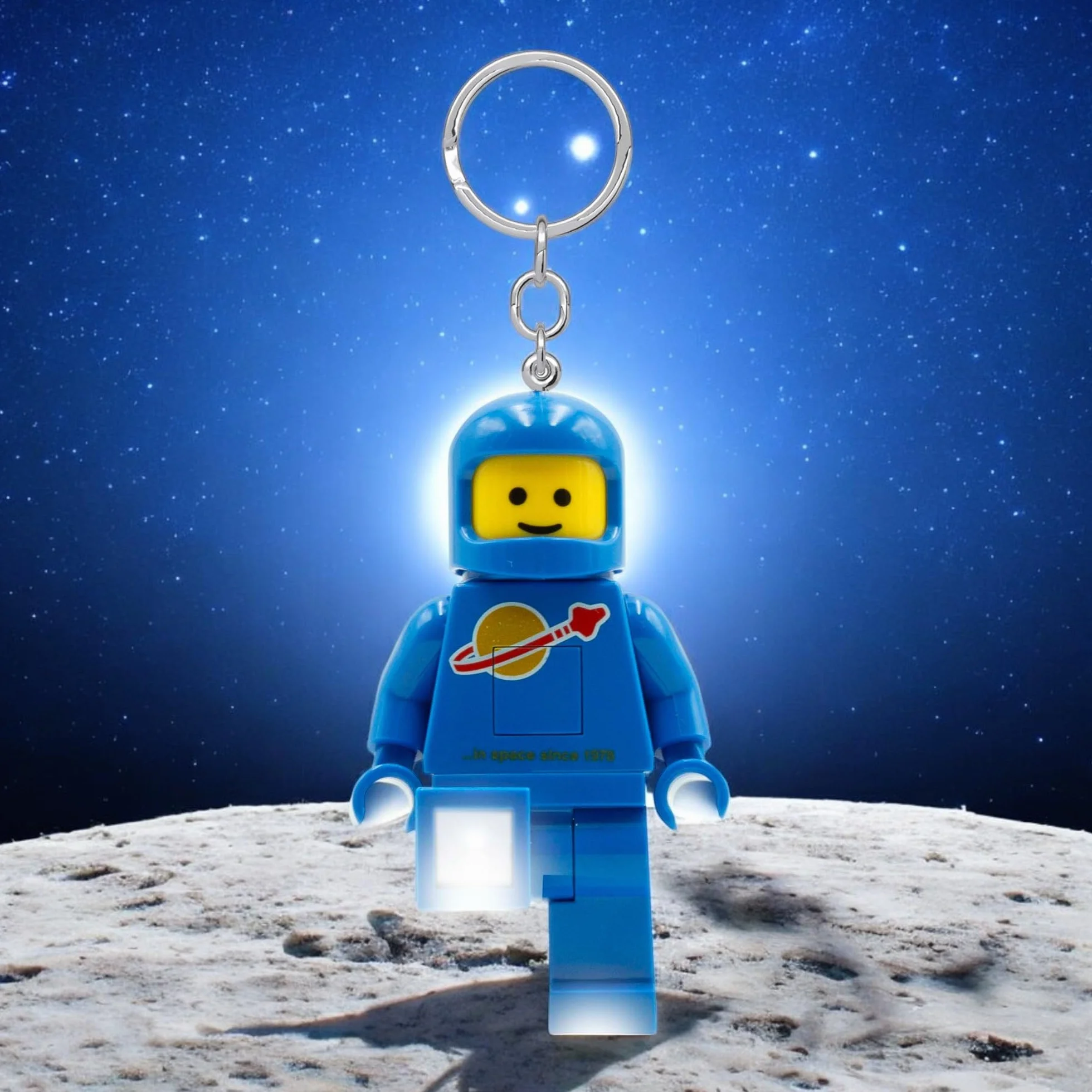 Lego Iconic Latarka LED breloczek do kluczy dla fanów Iconic, fantazyjna zabawka dla dzieci, figurka 76 mm, 2 baterie CR2025 w zestawie