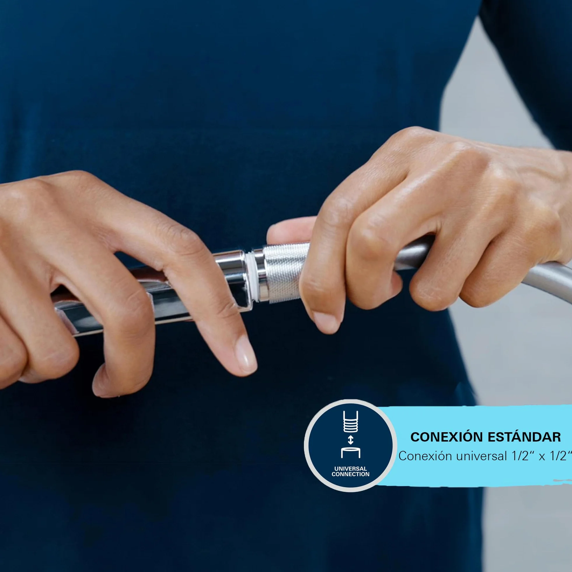 GROHE Vitalioflex Comfort 28745002 Flexo zestaw prysznicowy 1,75 m, odporny na wysokie temperatury, odporny na skręcanie, uniwersalne złącze, instalacja QuickFix, chrom