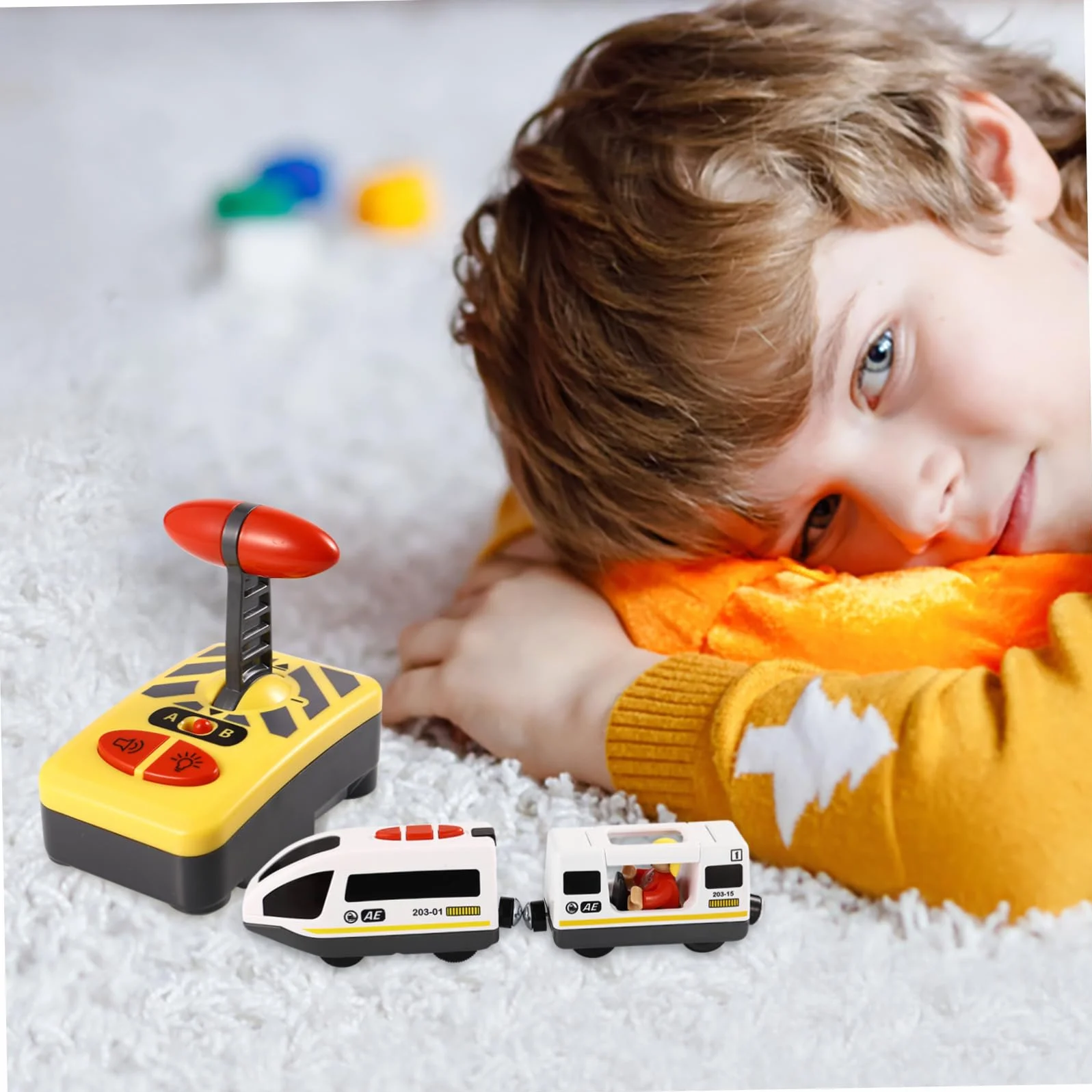 NUOBESTY RC zabawka elektryczna mini pilot zdalnego sterowania dla dzieci, kolejka do zabawy, guzik, pojazd do nauki, zabawka dla chłopców i dziewczynek 1 sztuka