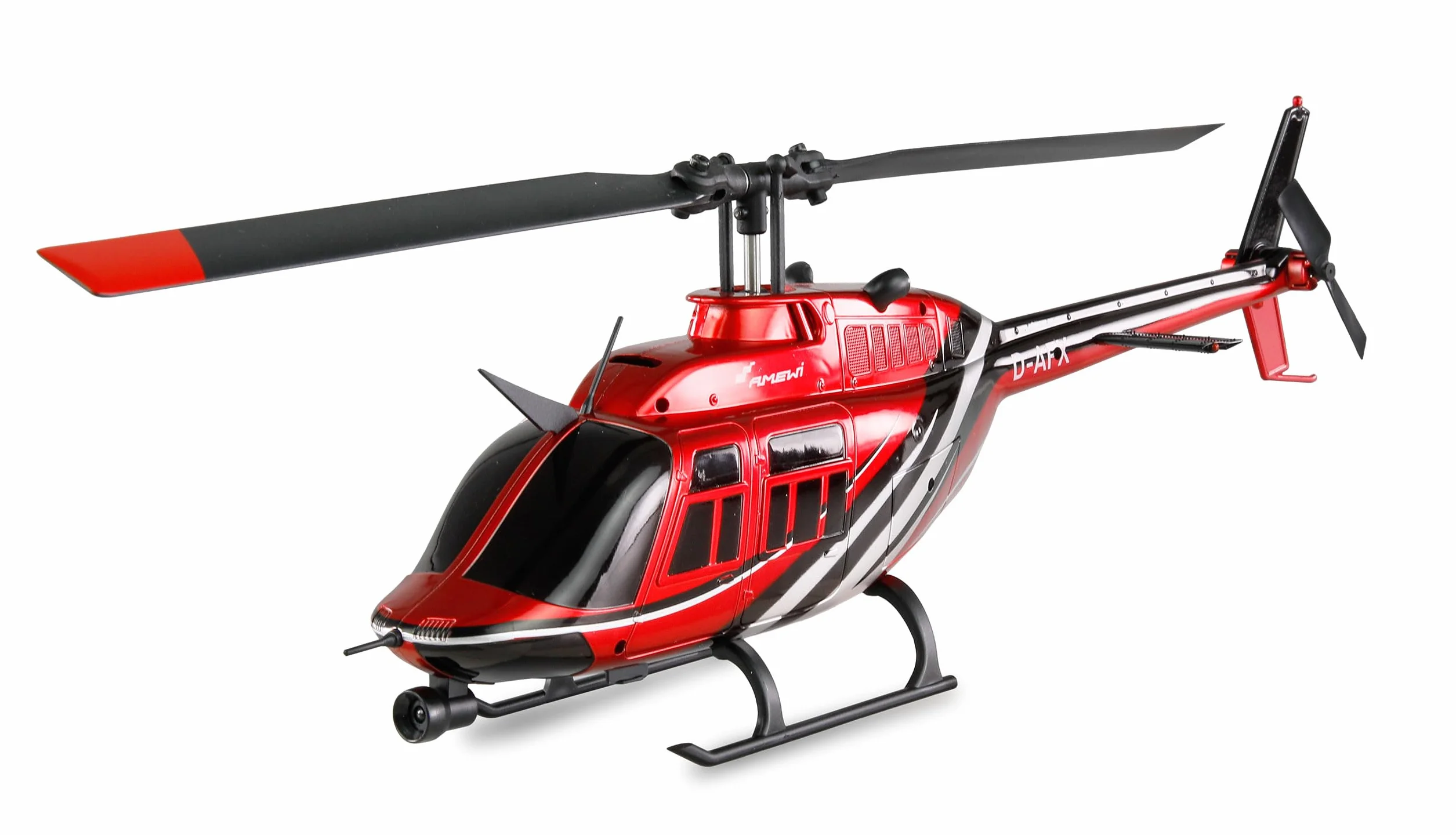 Amewi Bell 206 Jet Ranger CP helikopter 6-kanałowy 6G RTF, zdalnie sterowany helikopter, czerwono-czarny, 1:33