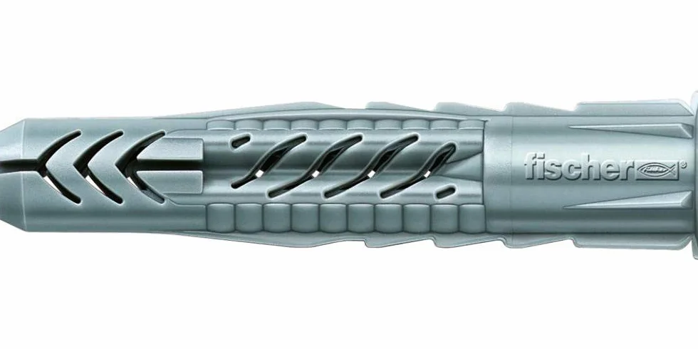 FISCHER 72095 Uniwersalny kołek rozporowy UX 6 x 50 R, pudełko z 100 kołkami nylonowymi, kołki uniwersalne z marginesem, dla optymalnej przyczepności do mocowania w betonie, płycie gipsowo-kartonowej,