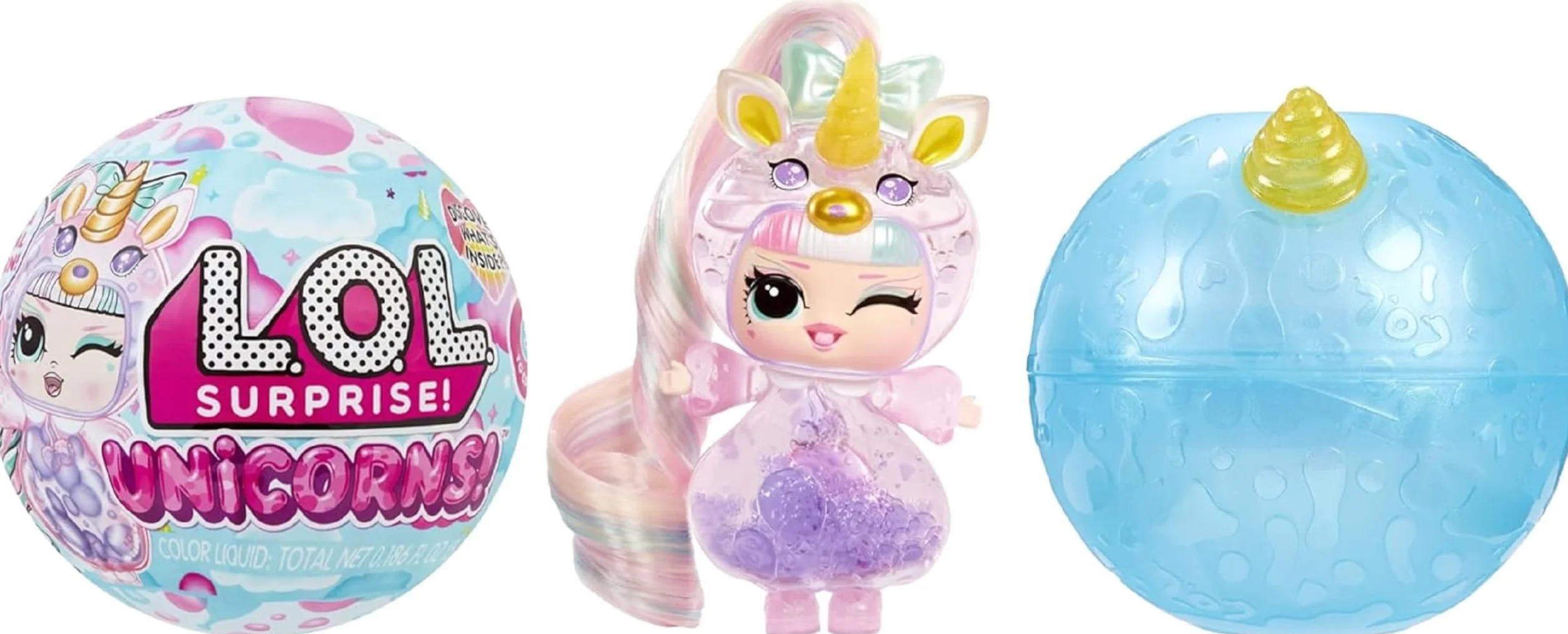 L.O.L. Surprise! Unicorns Tots - z 1 lalką z lampą lawową i przezroczystymi funkcjami, pudełko niespodzianka, 8 lalek do zebrania, zawiera 2 kolorowe mikstury, dla dzieci w wieku 4+