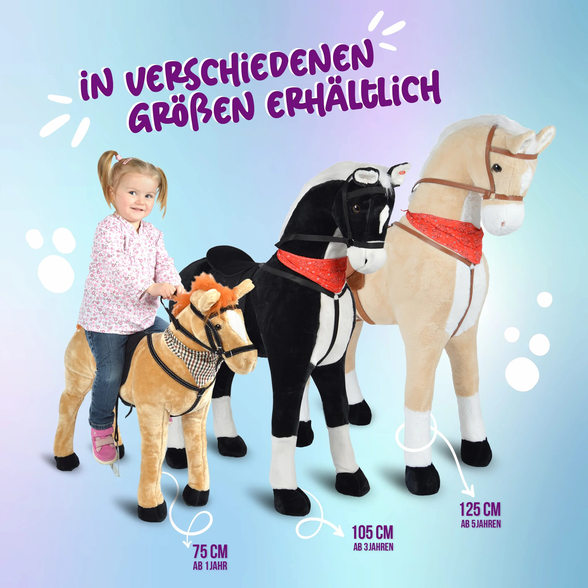 Riesen-einhorn Pink Papaya Pluszowy koń XXL 105 cm – ogromny XXL do jazdy konnej, wspaniały do 100 kg, zabawny koń ze szczotką do siedzenia – marzenie dzieci