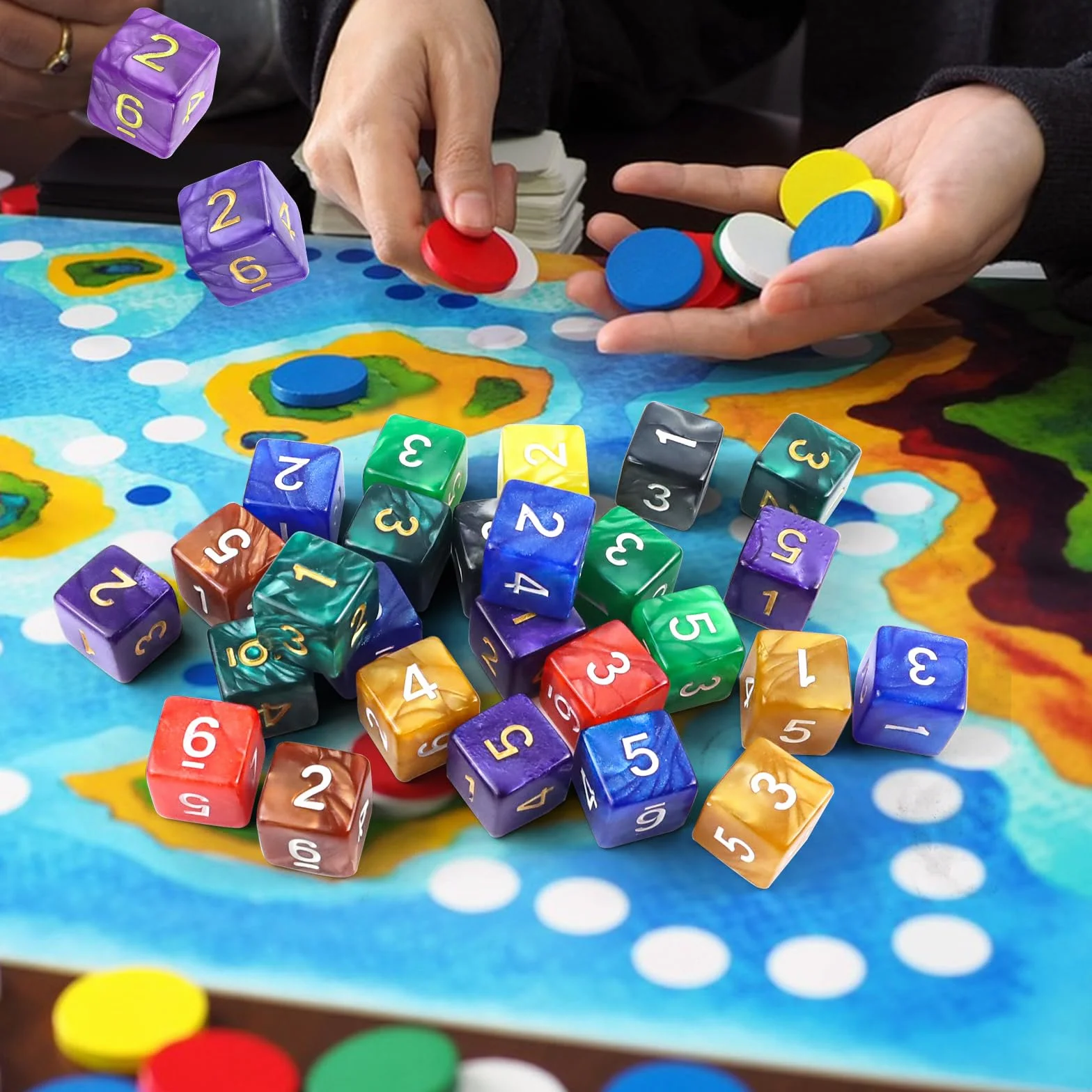 Okrągłe puste sześć, kolorowe kostki do samodzielnego wykonania, 16 mm, 50 sztuk akrylowych pustych kostek, 10 kolorów, do gier planszowych, matematyki, nauczania, naklejek DIY, do sali