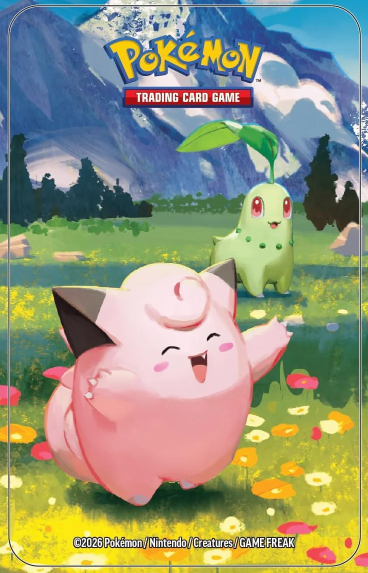 Pokémon: Megaewolucja minipuszka kolekcjonerska - Heroiczne powstanie (Clefairy i Chikorita) z GCC Pokémon (1 arkusz naklejek, 1 karta ilustracyjna minipudełka i 2 worki rozszerzeń)