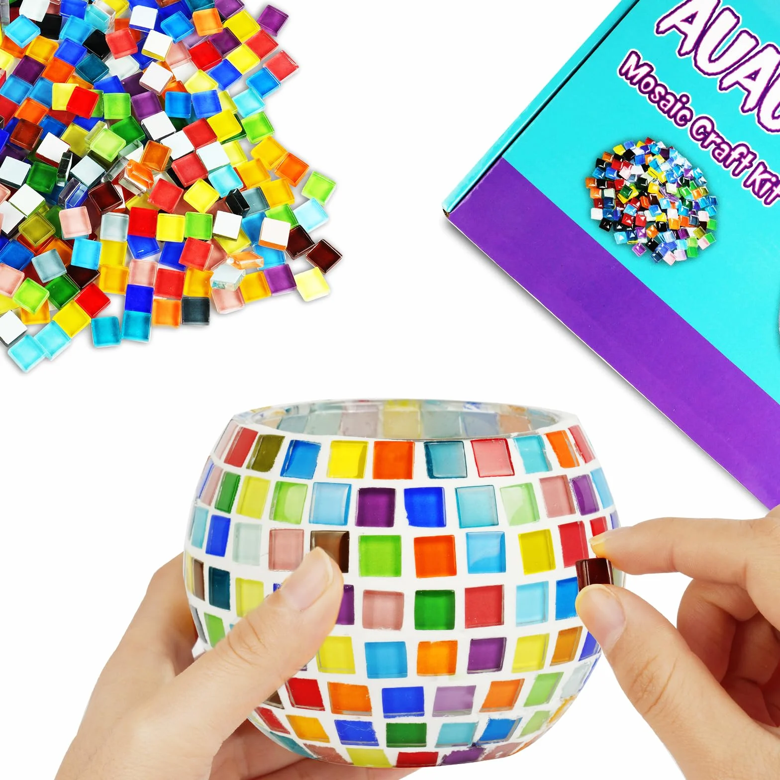 Zestaw do robienia świeczników z mozaiki szklanej DIY Tea Light Holder