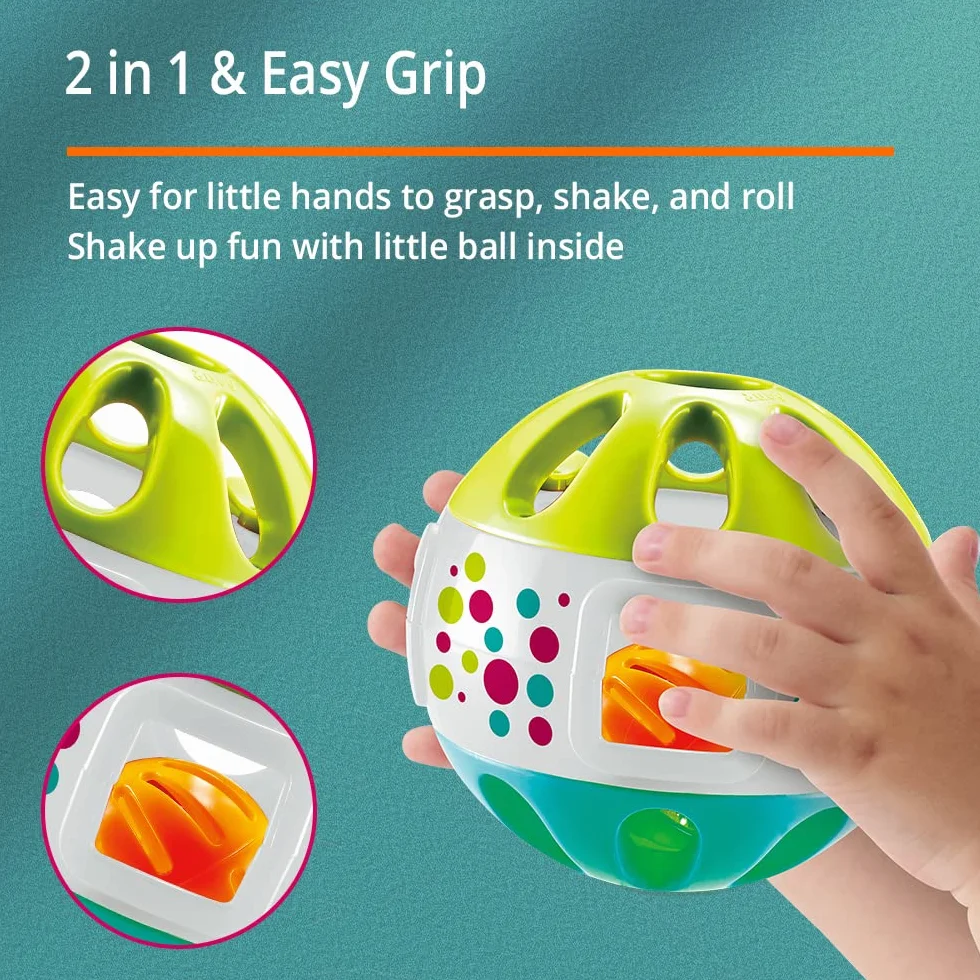 Auldey Toys - Auby Shake and Fun Rattle Ball, Prezenty urodzinowe dla dzieci w wieku 6 7 8 9 10 miesięcy, FR461140