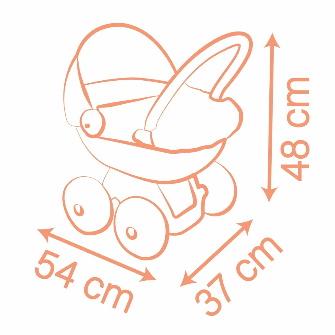 Smoby - Baby Nurse - Wózek przytulanka - dla niemowląt i lalek do 42 cm - Ciche koła - Kosz do przechowywania - Materiał z recyklingu - Od 18 miesięcy - Wyprodukowano we Francji