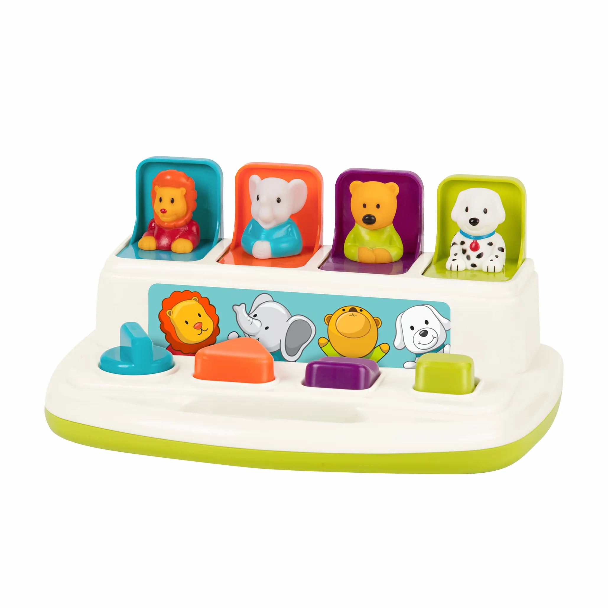 Battat – Pop Up Pals – sortowanie kolorów, zabawka Push and Pop Up dla dzieci od 18 miesięcy + BT2613Z