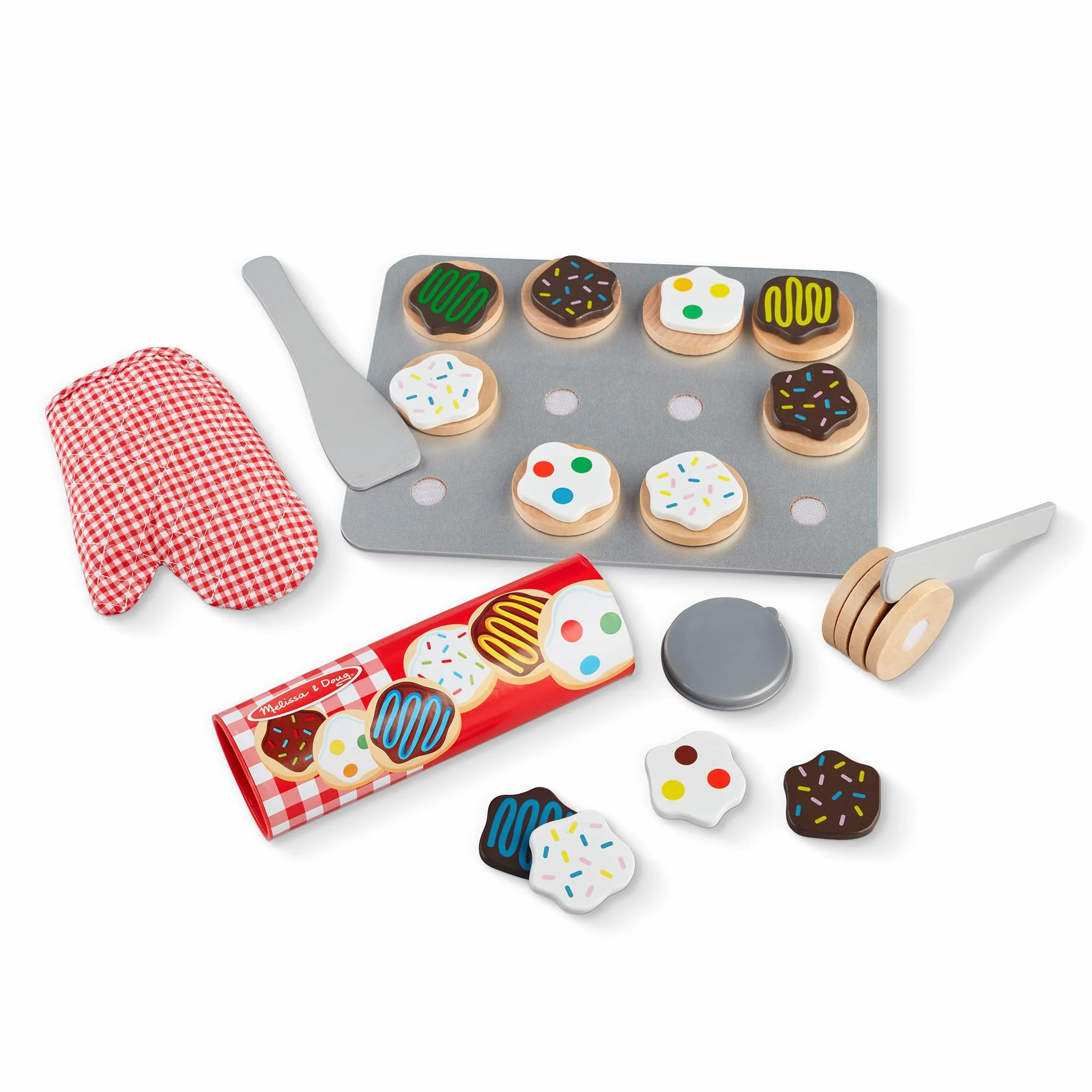 Melissa & Doug drewniany zestaw z ciasteczkami Zabawa Imaginacyjna Drewniane zabawki jedzenie 3+ Prezent dla chłopca lub dziewczynki