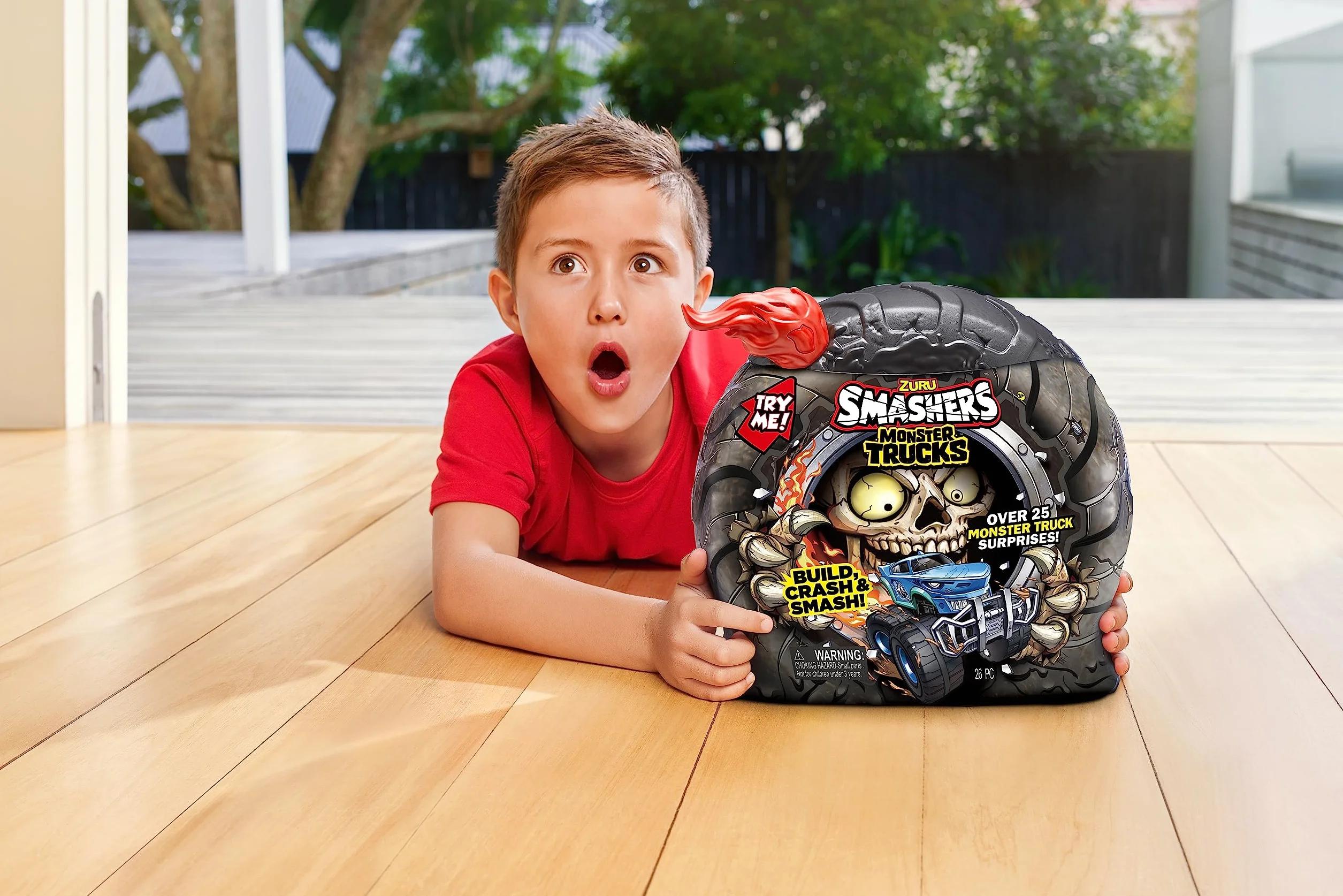 Smashers Monster Truck Surprise od ZURU, Shark Speedster, Boys, z 25 niespodziankami, kolekcjonerskie odkrycie niespodzianki Monster Truck (Shark Speedster)