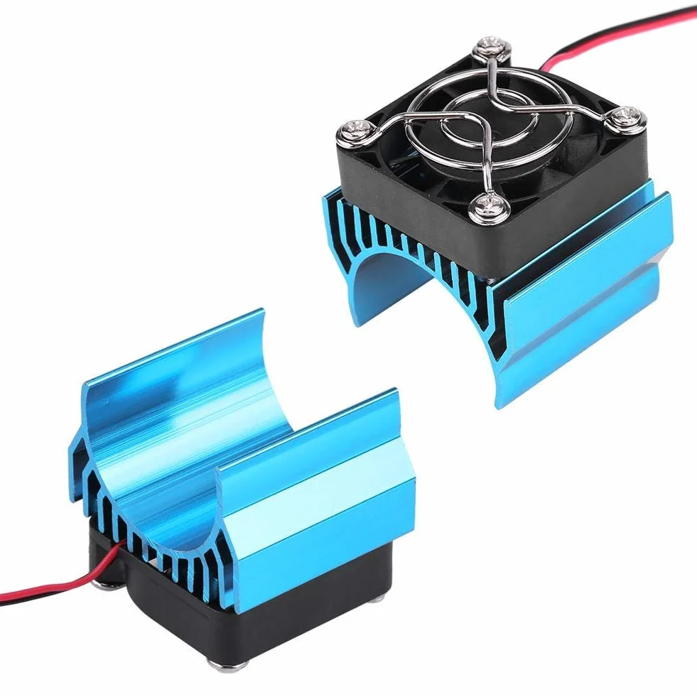 RC z wentylatorem chłodzącym, wentylator chłodzący RC do elektrycznego samochodu RC w skali 1:10 540/550/3650 Wymiana silnika Akcesoria do aktualizacji (niebieski)