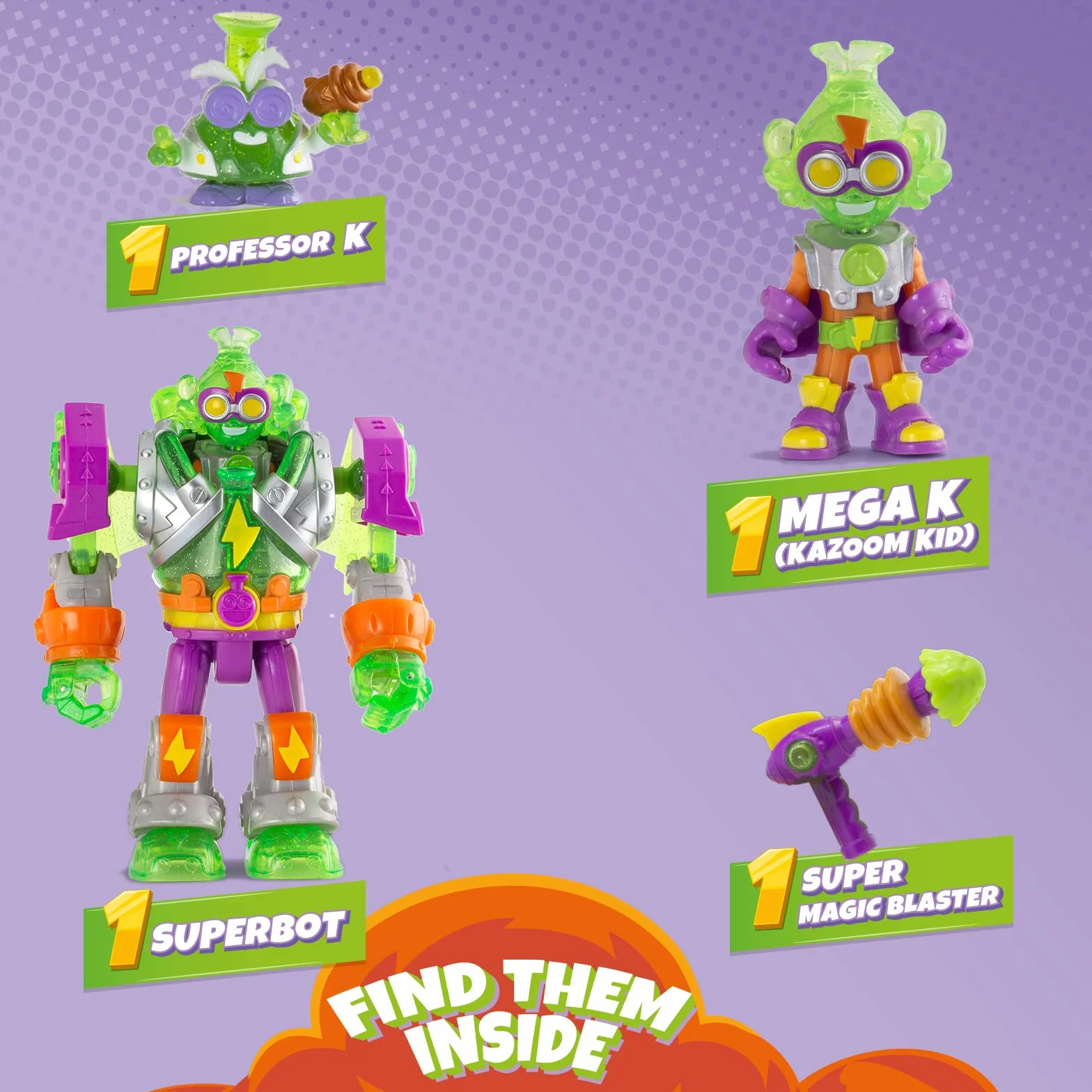 SUPERTHINGS Superbot Mega-K – Przegubowy robot z akcesoriami do walki, 1 ekskluzywny Kazoom Kid i 1 ekskluzywny SuperThing.