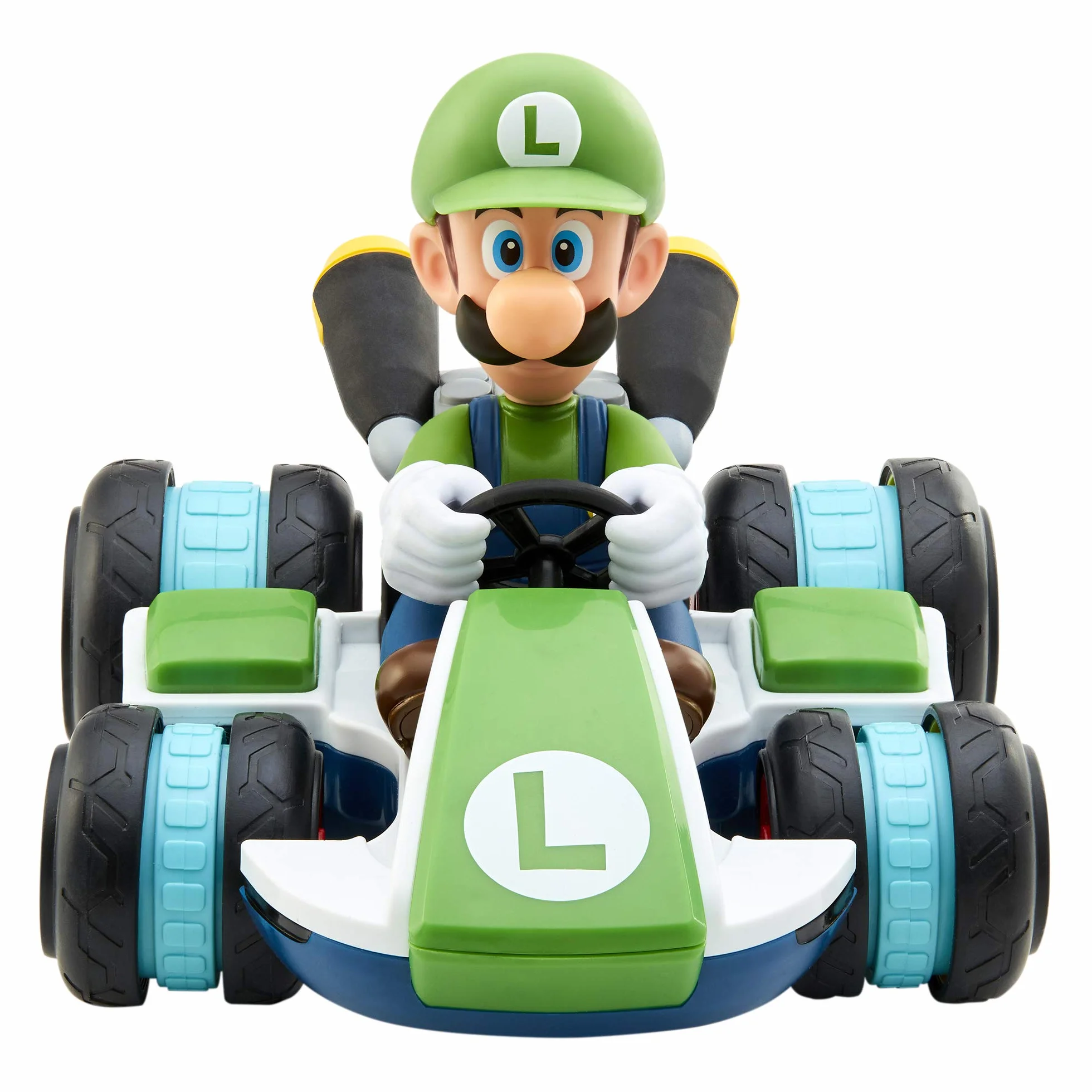 Nintendo Super Mario Kart Luigi RC Racer, 2,4 Ghz, z w Pełni Funkcjonalną Kierownicą, Samochód Luigi Race RC, Wielokolorowy