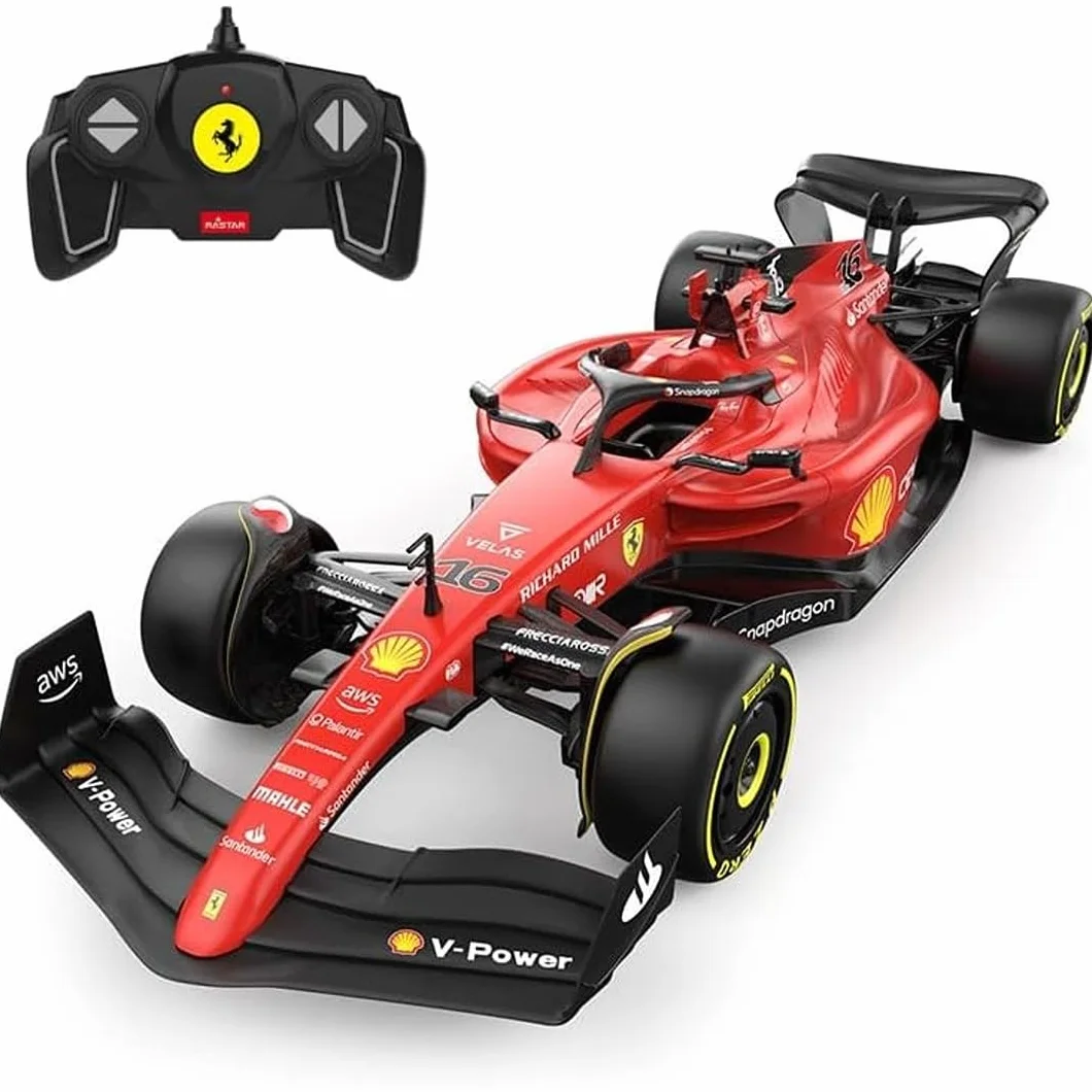 CMJ RC Cars Ferrari F1 F1-75 RC Auto (skala 1:18) - pilot zdalnego sterowania do Formuły 1 sezonu 2022 - Charles Leclerc + Carlos Sainz