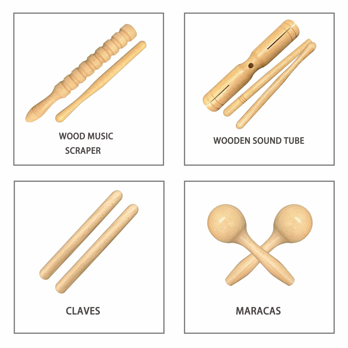 Drewniane instrumenty muzyczne dla małych dzieci i niemowląt, zestaw dla dzieci 3-6 lat, zestaw małych instrumentów