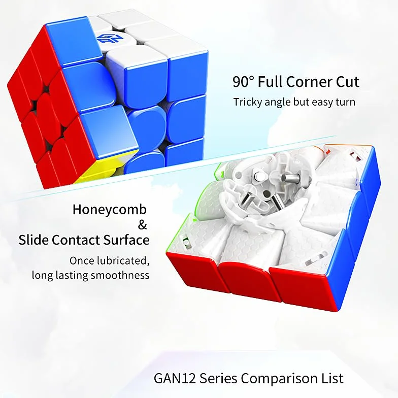 Bukefuno GAN 12 Maglev UV 3 x 3 magnetyczna kostka Rubika Speed Puzzle Stickerless Cube Magic flagowy (powłoka UV, błyszcząca i przede wszystkim wewnętrzna)