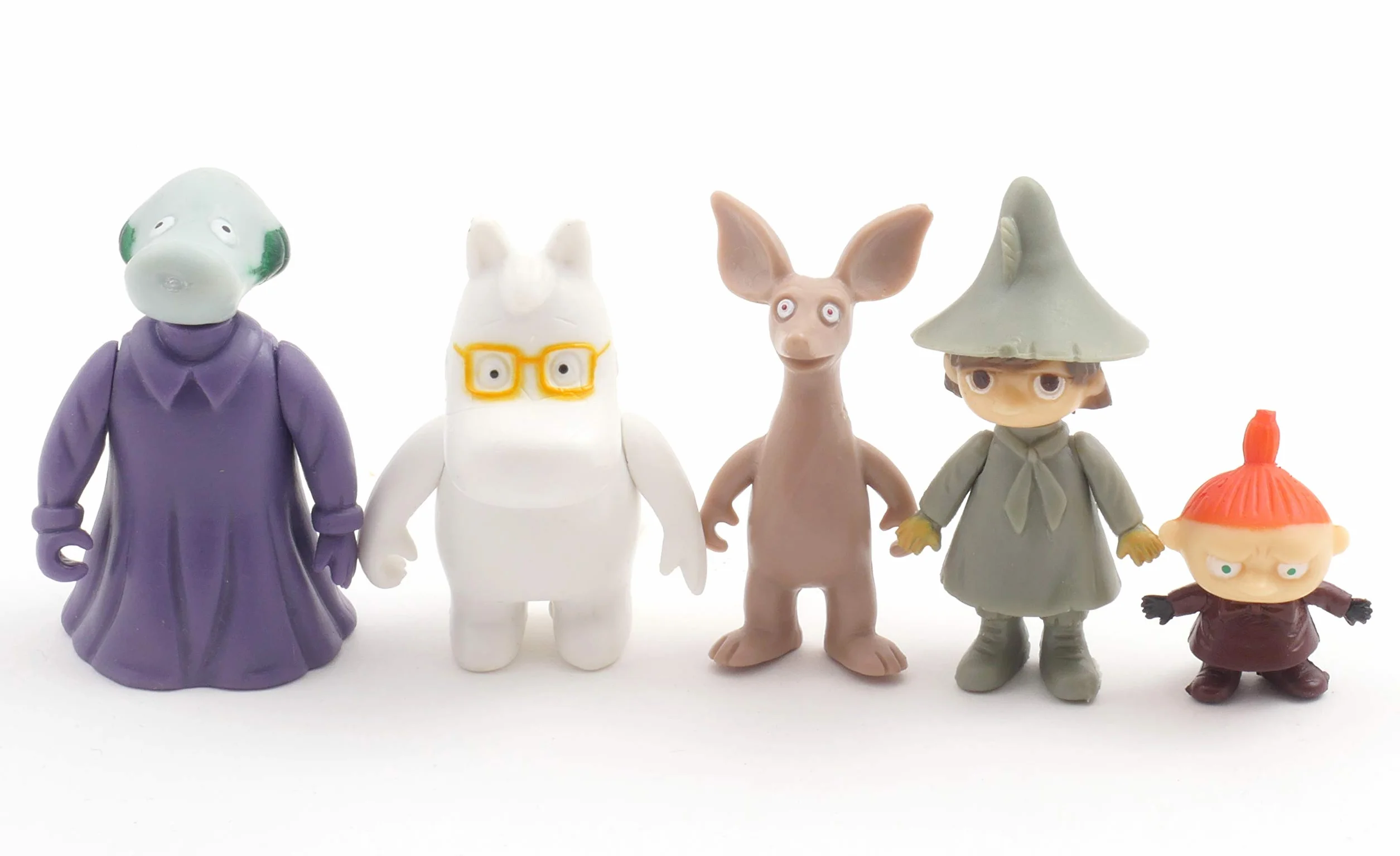Postacie z doliny Mumin 5 figurek: Hemulen, Snork, Sniff, Little My, Snufkin