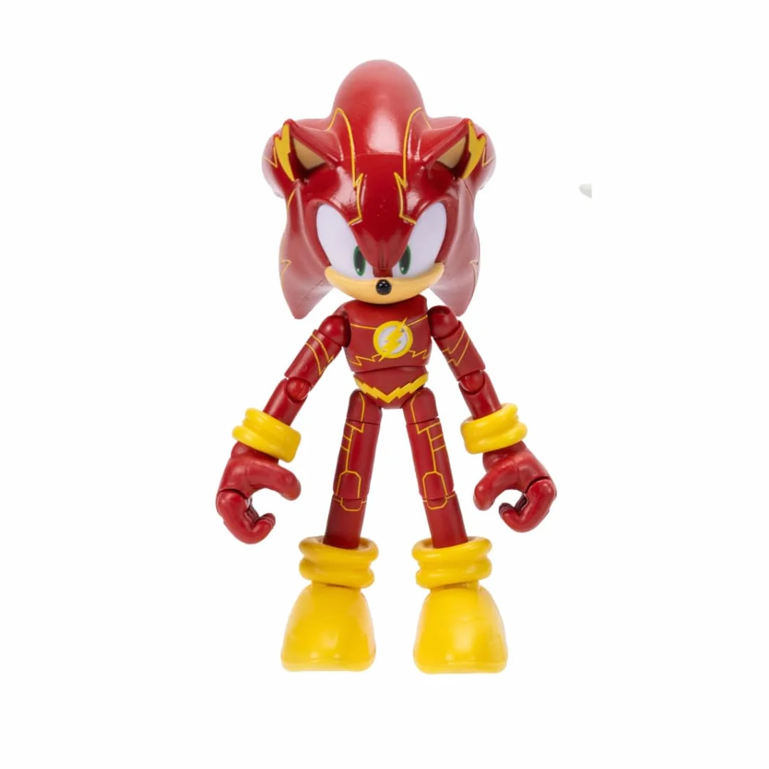 Figurka akcji DC x Sonic the Hedgehog jako Flash, 5" / 13 cm, oficjalna licencja Jakks Pacific, niezwykle szczegółowa i wyprofilowana konstrukcja, opakowanie kolekcjonerskie